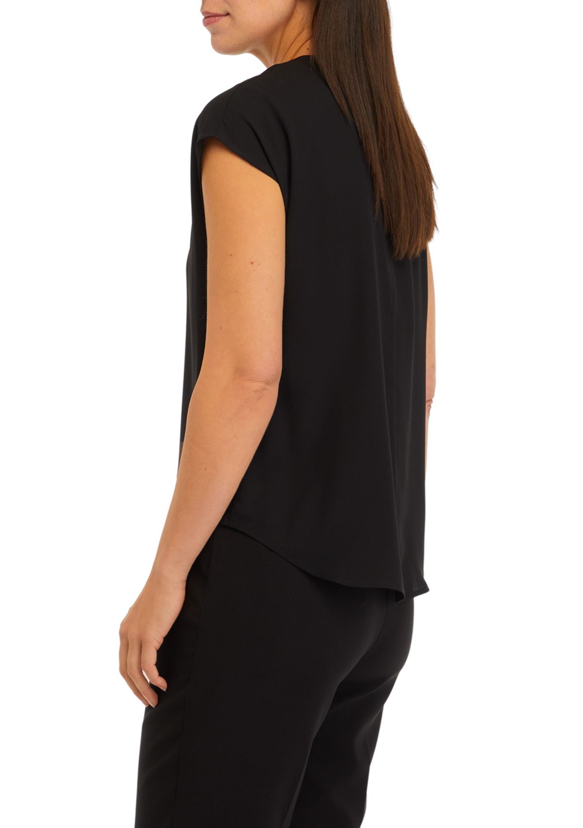 Womens Short Sleeve Blouse with Bateau Neck