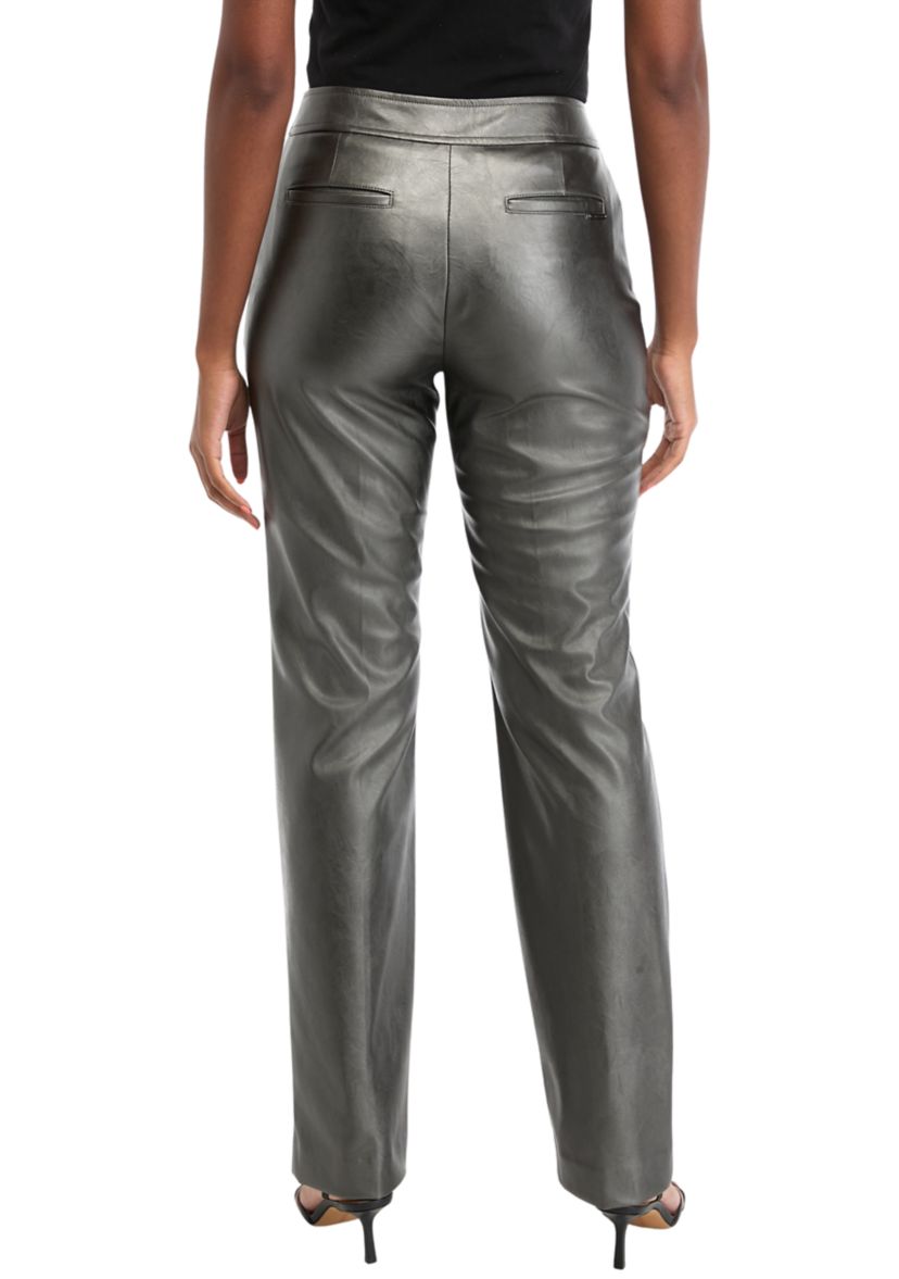 Womens Straight Leg Metallic Pants