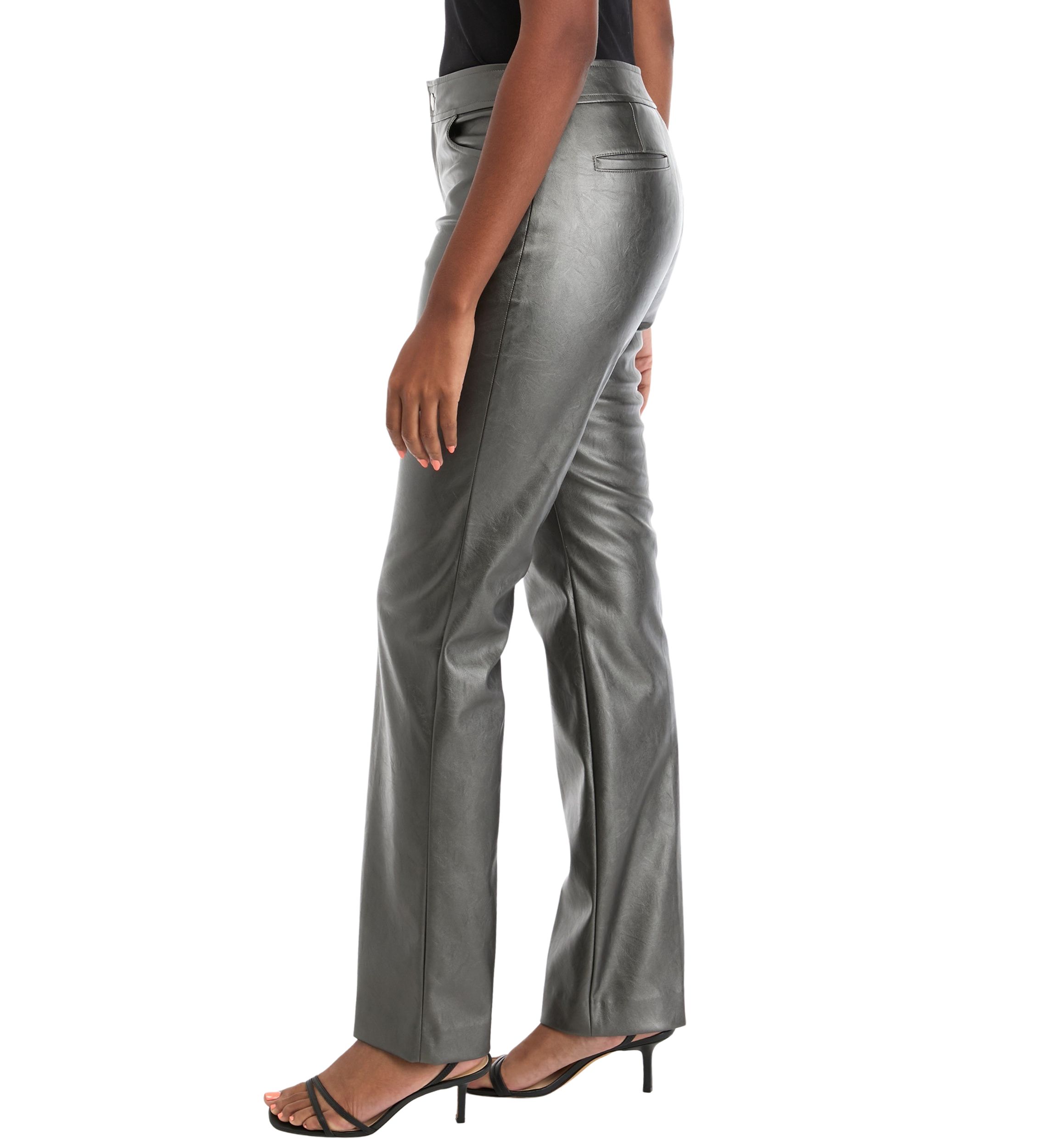 Womens Straight Leg Metallic Pants