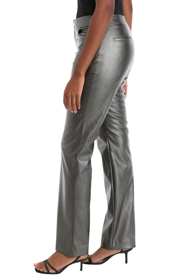 Womens Straight Leg Metallic Pants