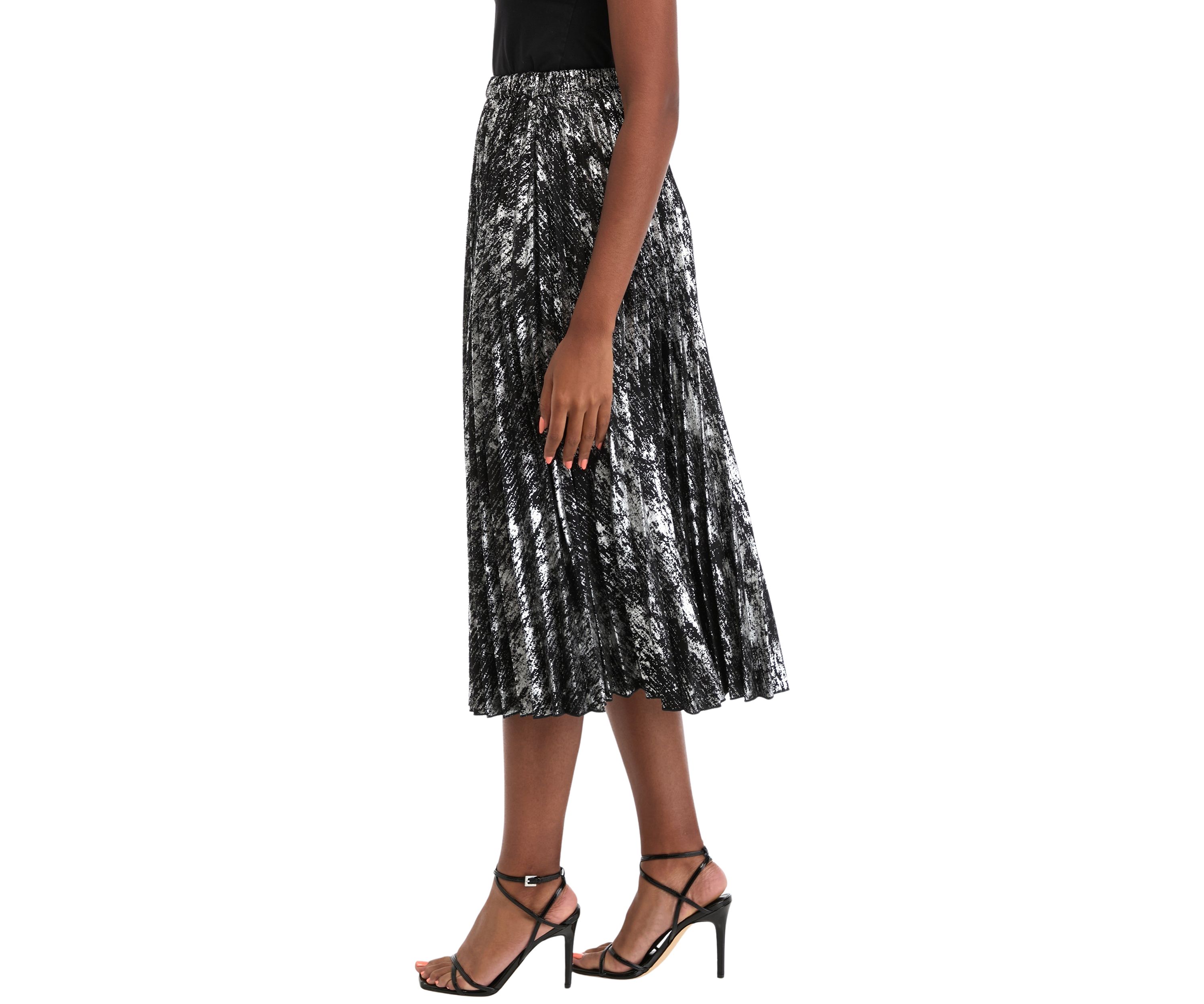 Petite Pull On Pleated Skirt