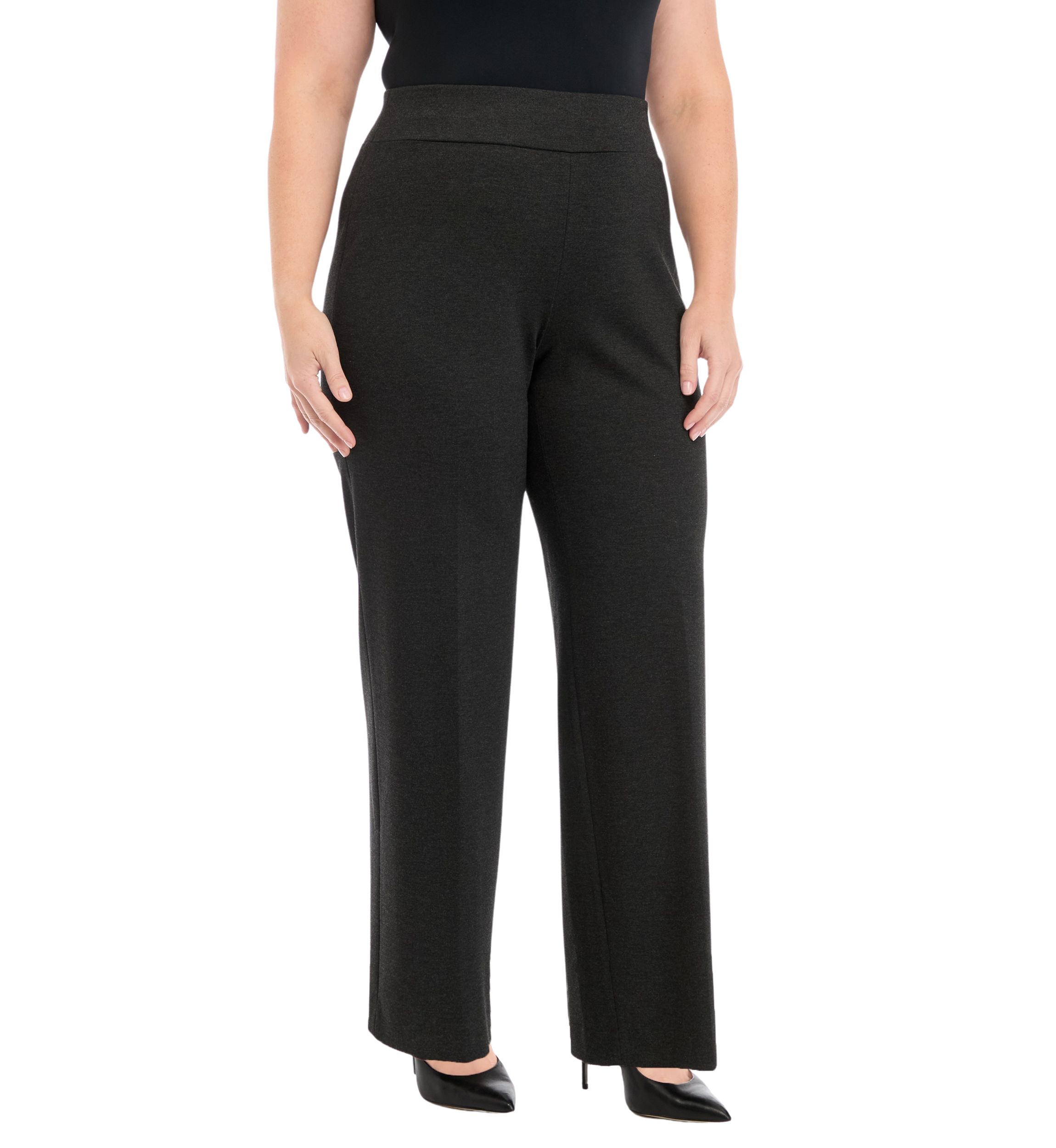 Plus Size Pull On Wide Leg Pants