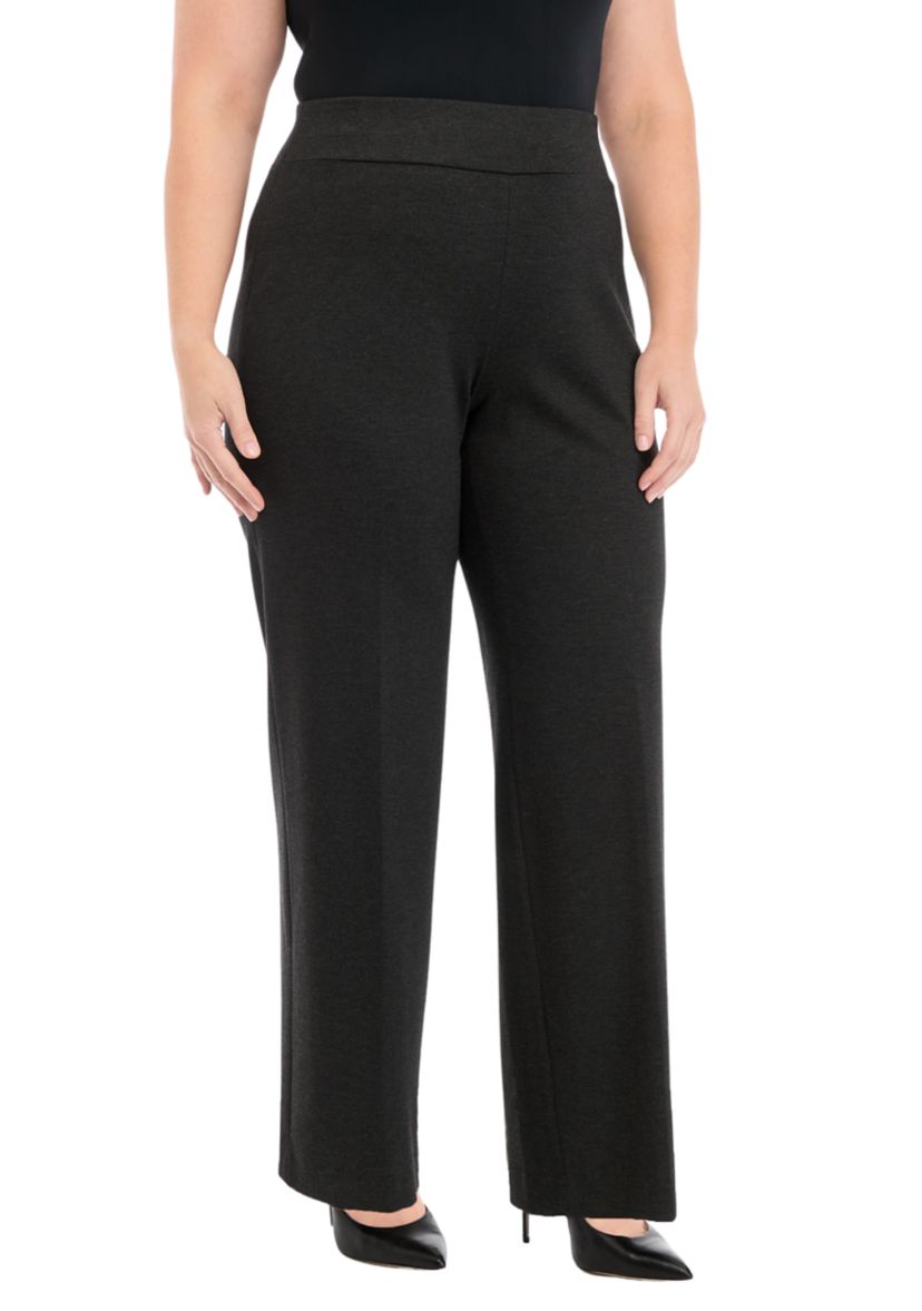Plus Size Pull On Wide Leg Pants