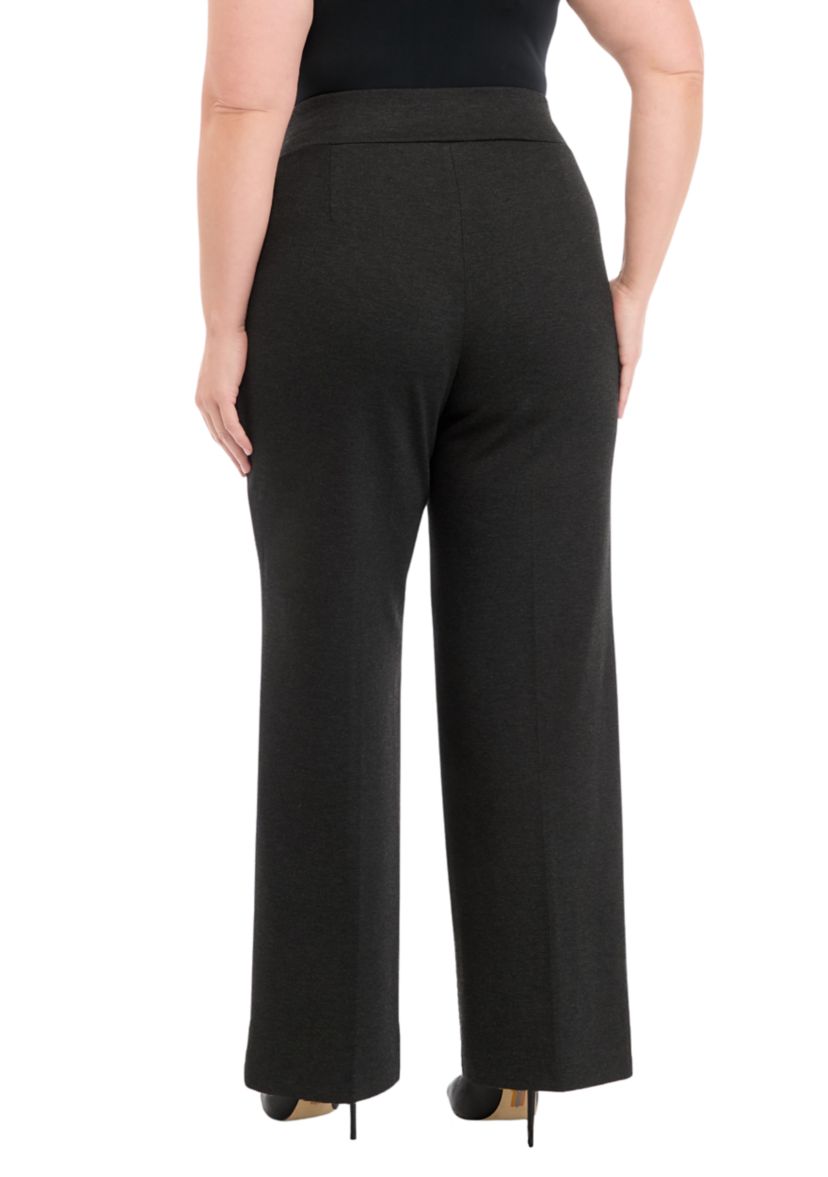 Plus Size Pull On Wide Leg Pants