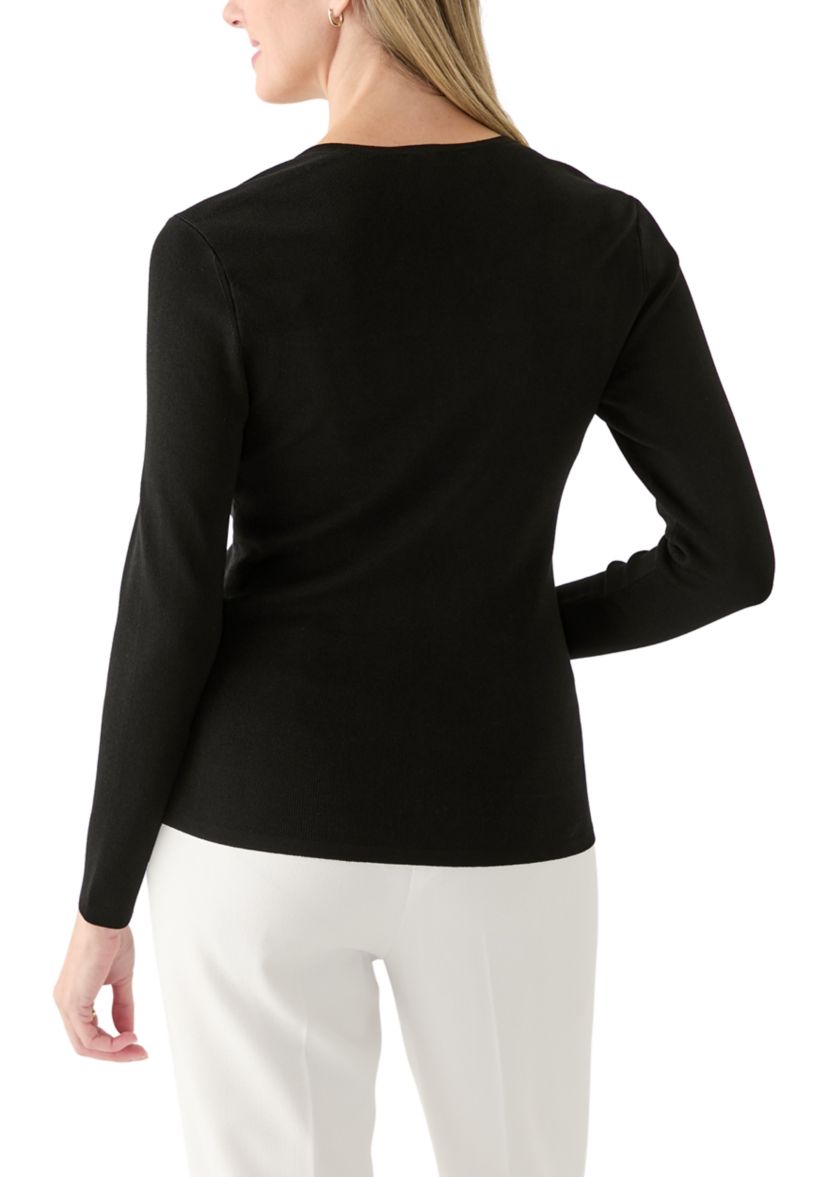 Womens 3/4 Sleeve Portrait Neck Top 