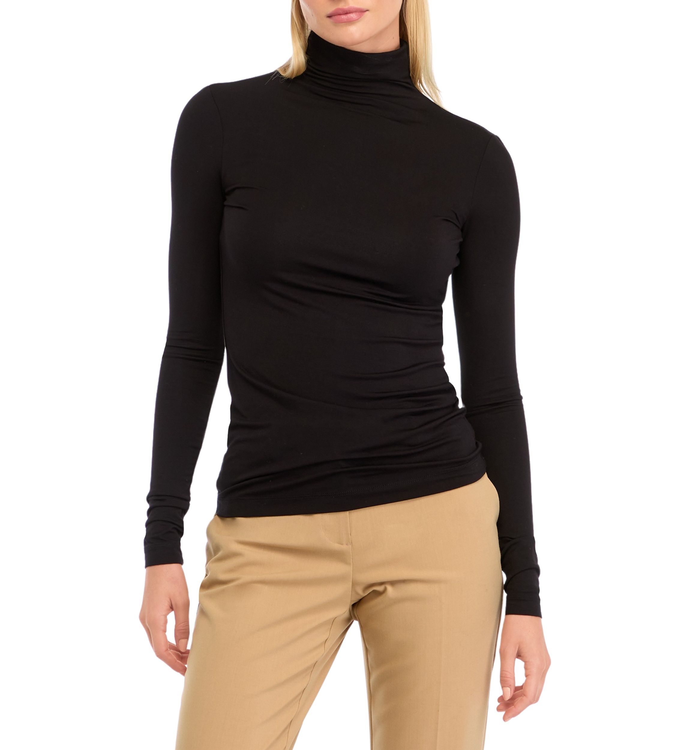 Womens Long Sleeve Seamless Turtleneck Sweater 