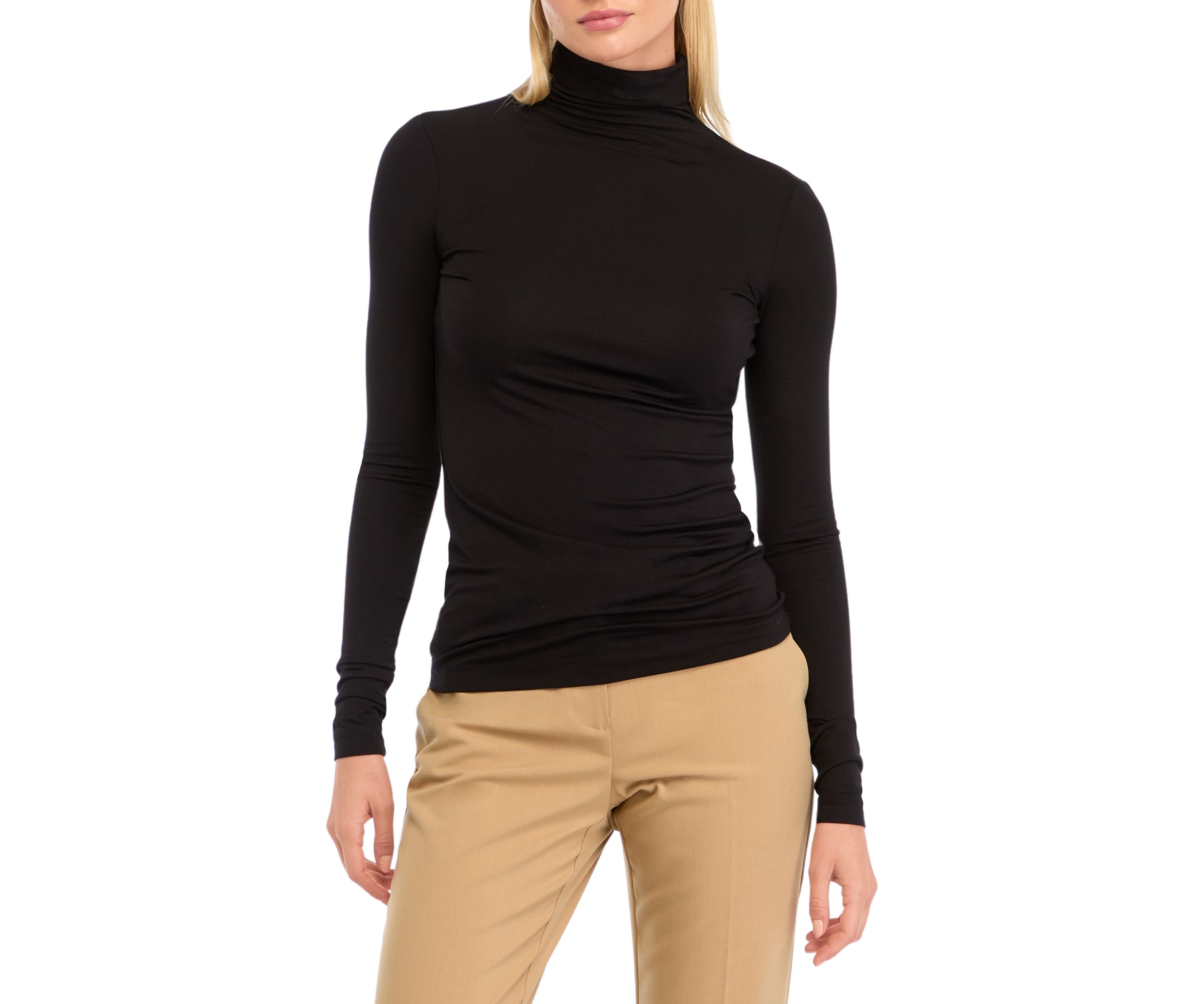 Womens Long Sleeve Seamless Turtleneck Sweater 