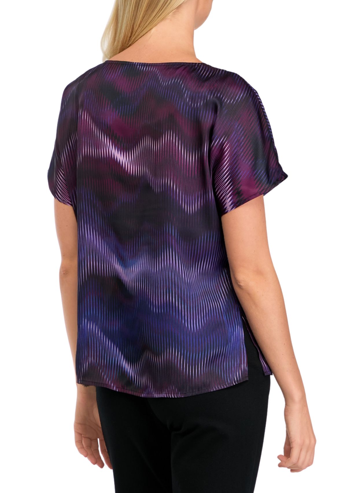 Womens Boat Neck Printed Blouse