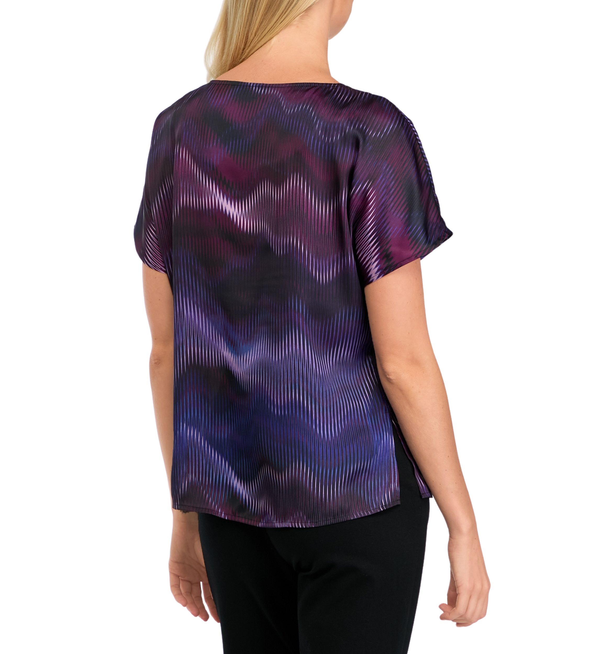 Womens Boat Neck Printed Blouse