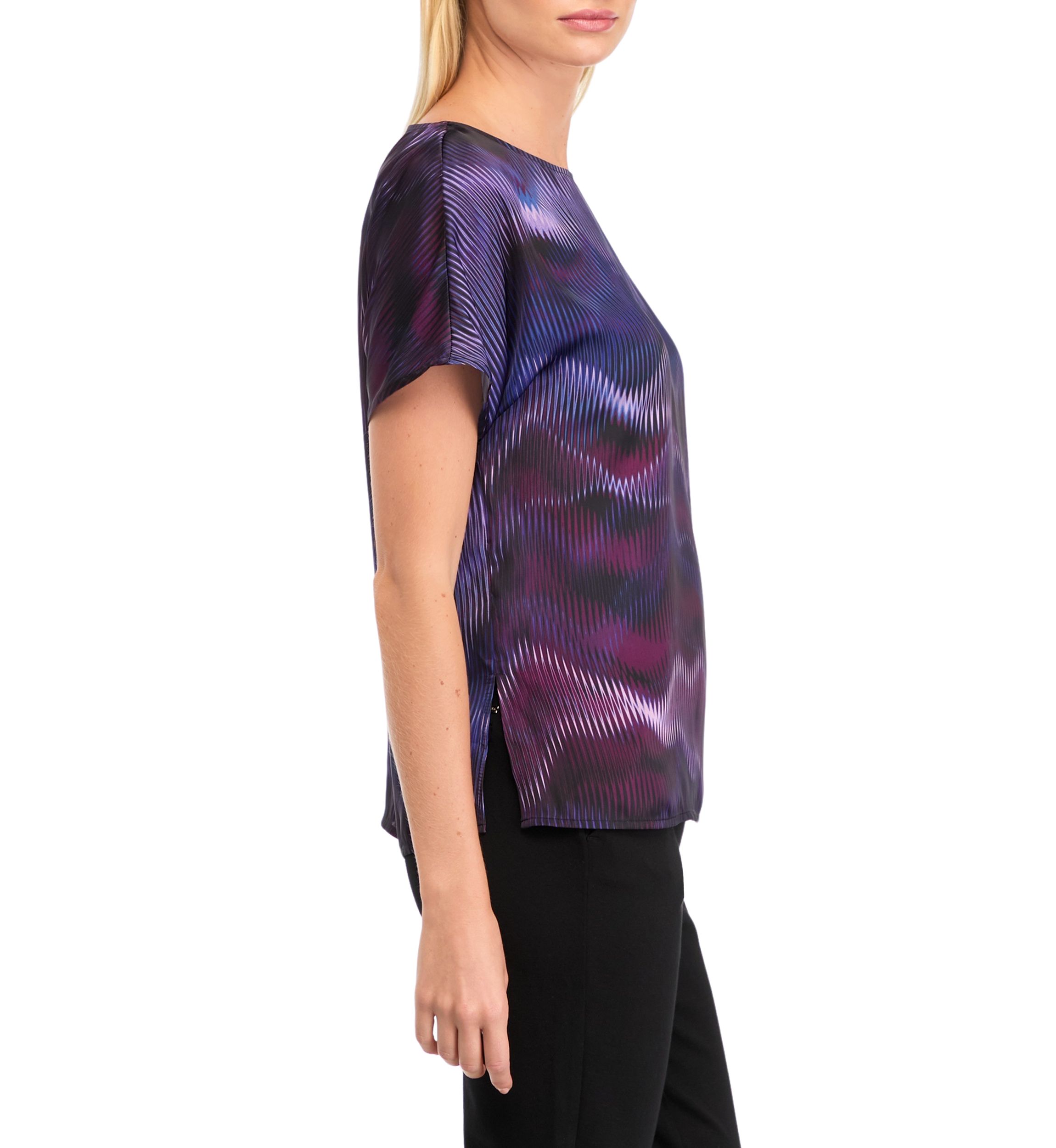 Womens Boat Neck Printed Blouse