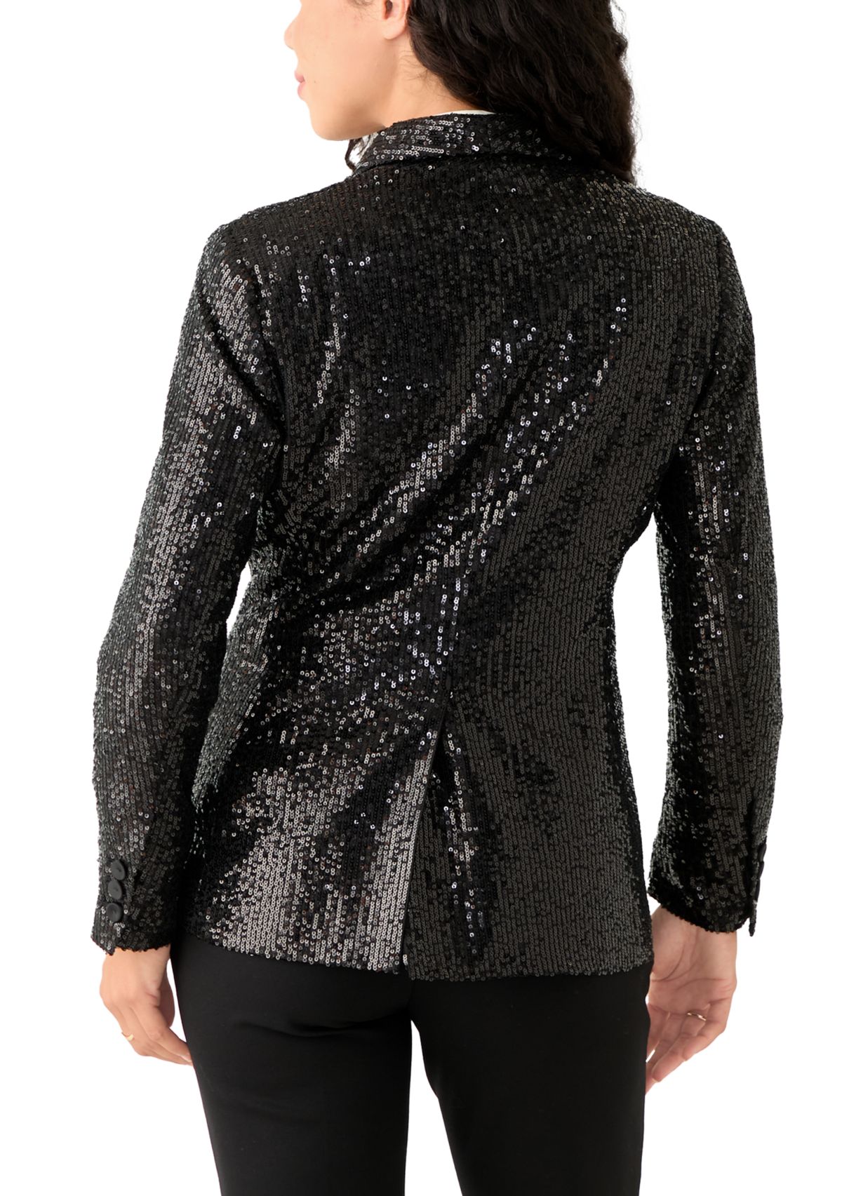Petite Shawl Collar Sequin Blazer