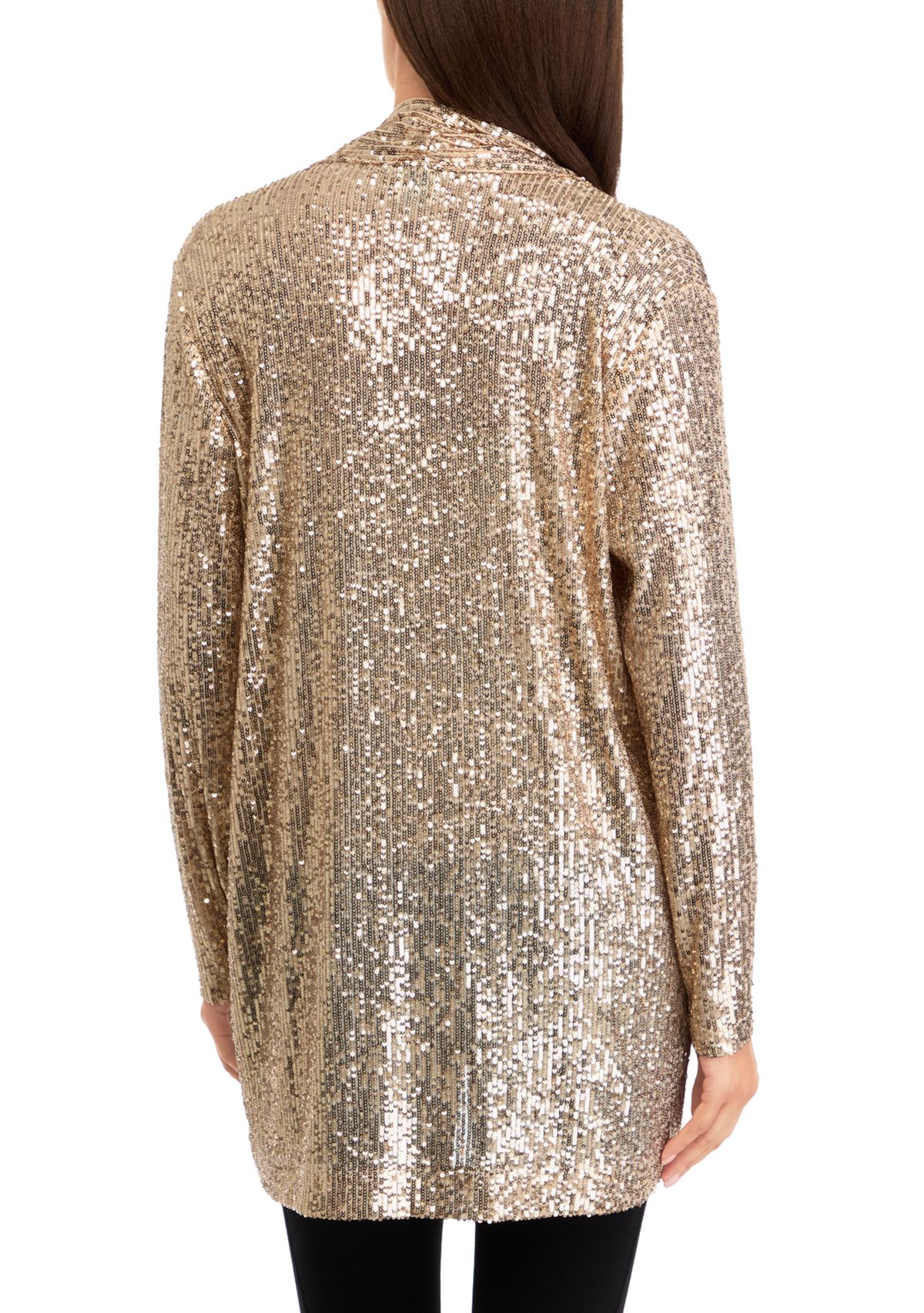 Womens Long Sleeve Sequin Cardigan