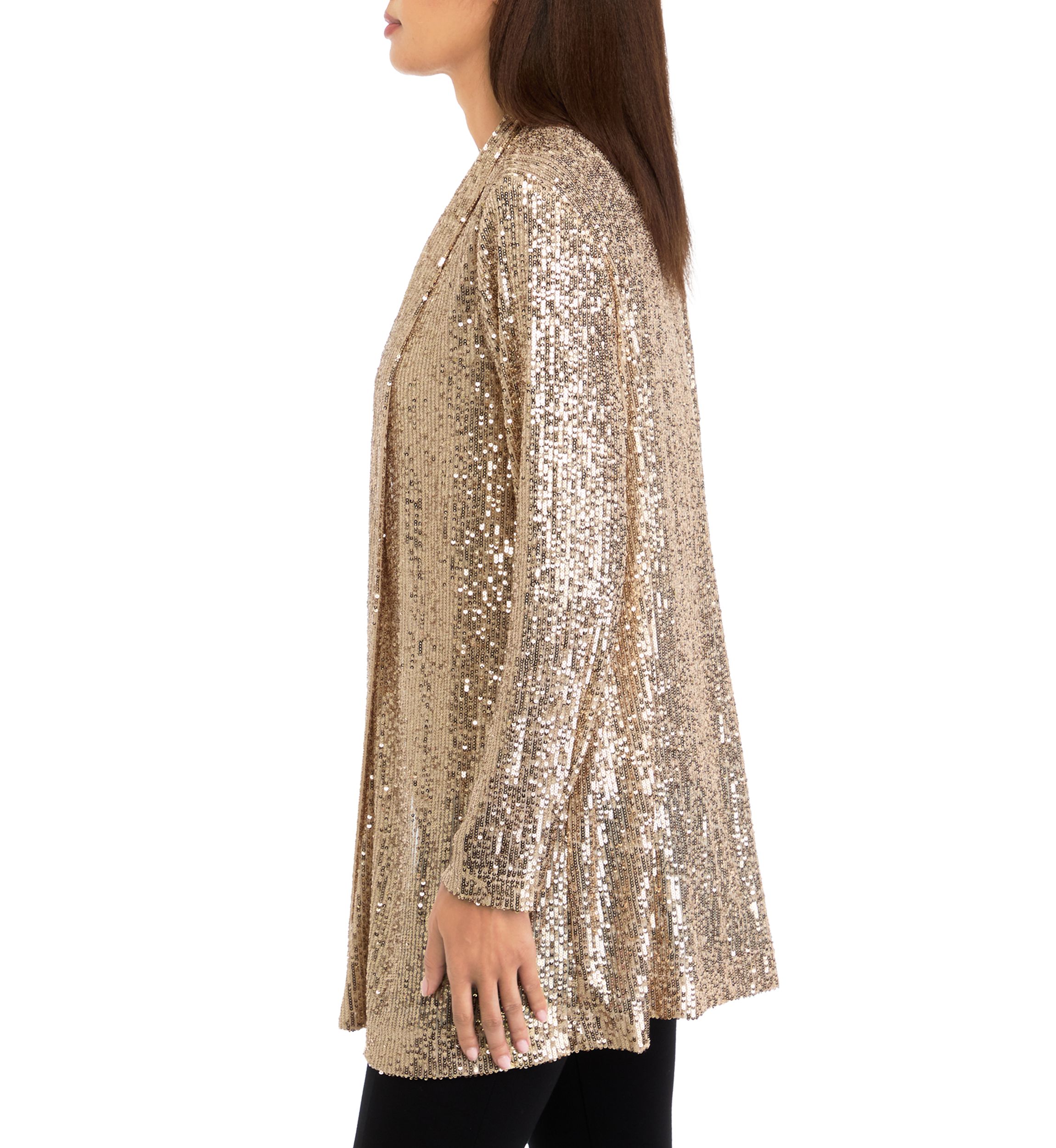 Womens Long Sleeve Sequin Cardigan