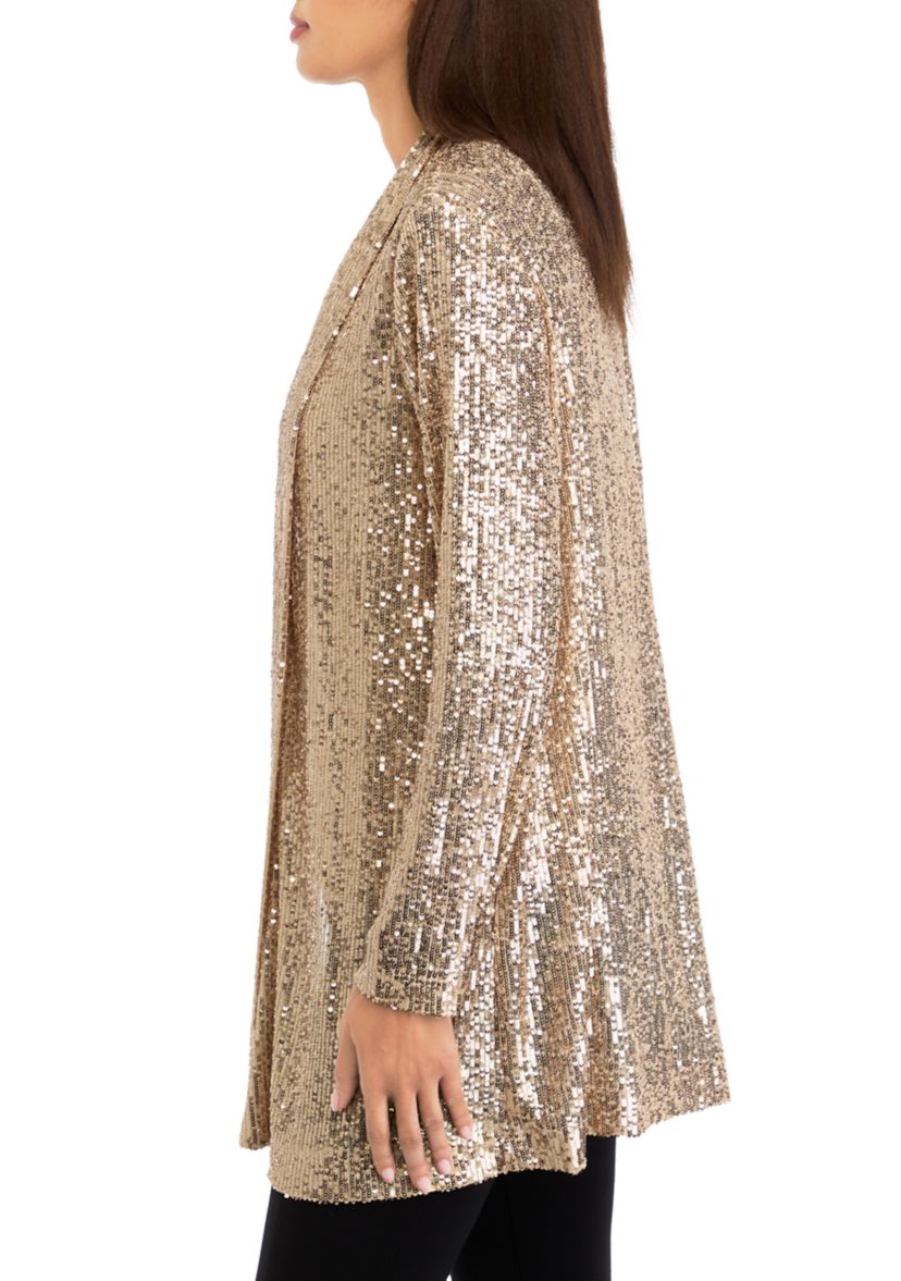 Womens Long Sleeve Sequin Cardigan