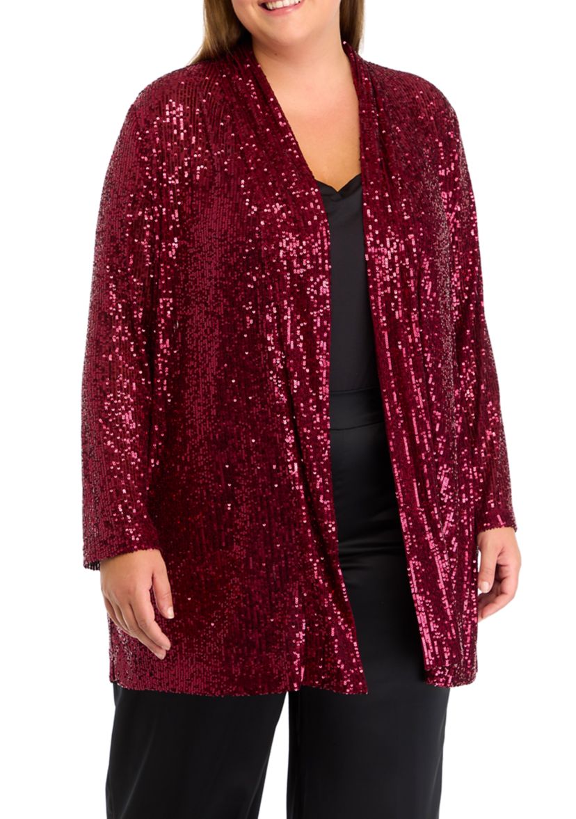 Plus Size Drape Front Cardigan 