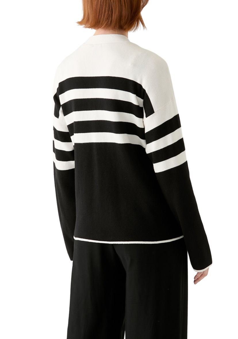 Womens Long Sleeve Striped Cardigan