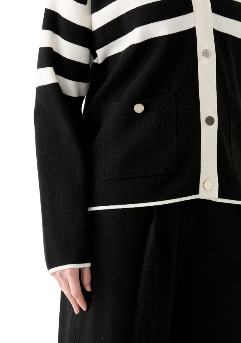 Womens Long Sleeve Striped Cardigan