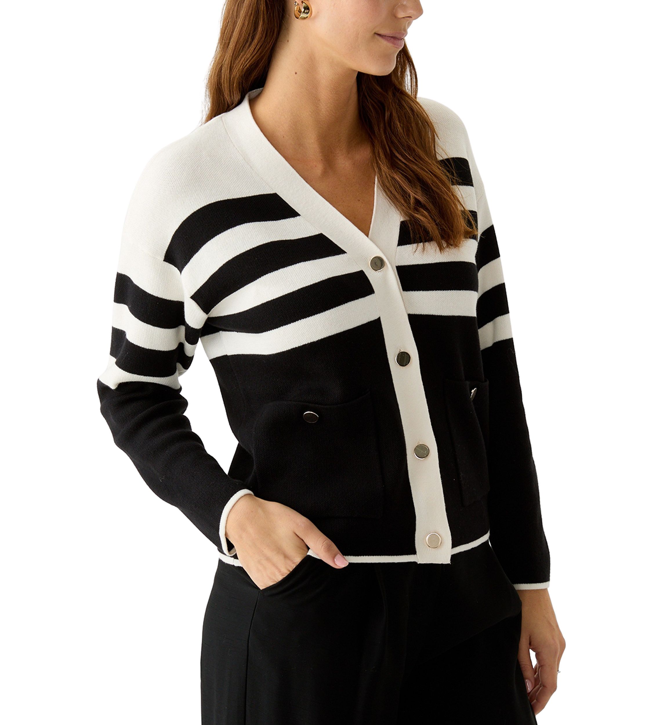 Petite Stripe Cardigan