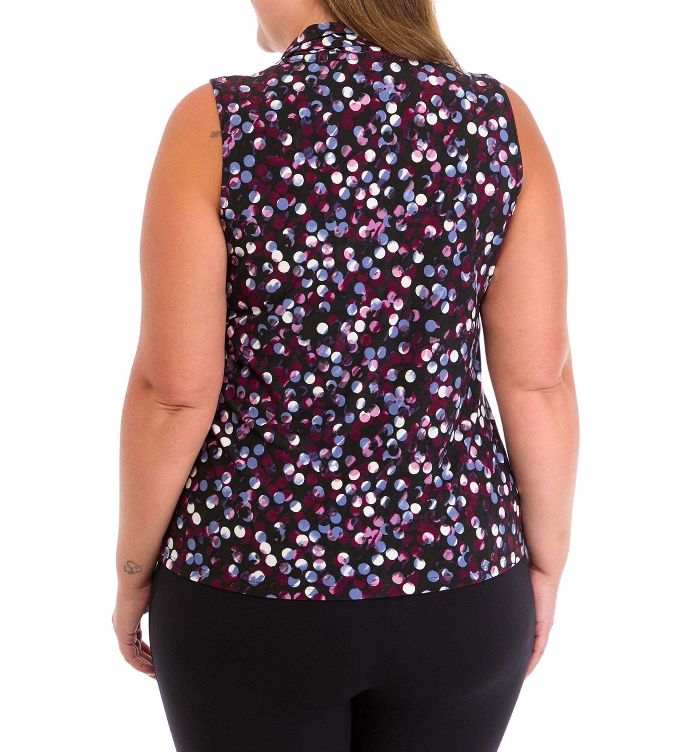 Plus Size Printed Triple Pleat Top