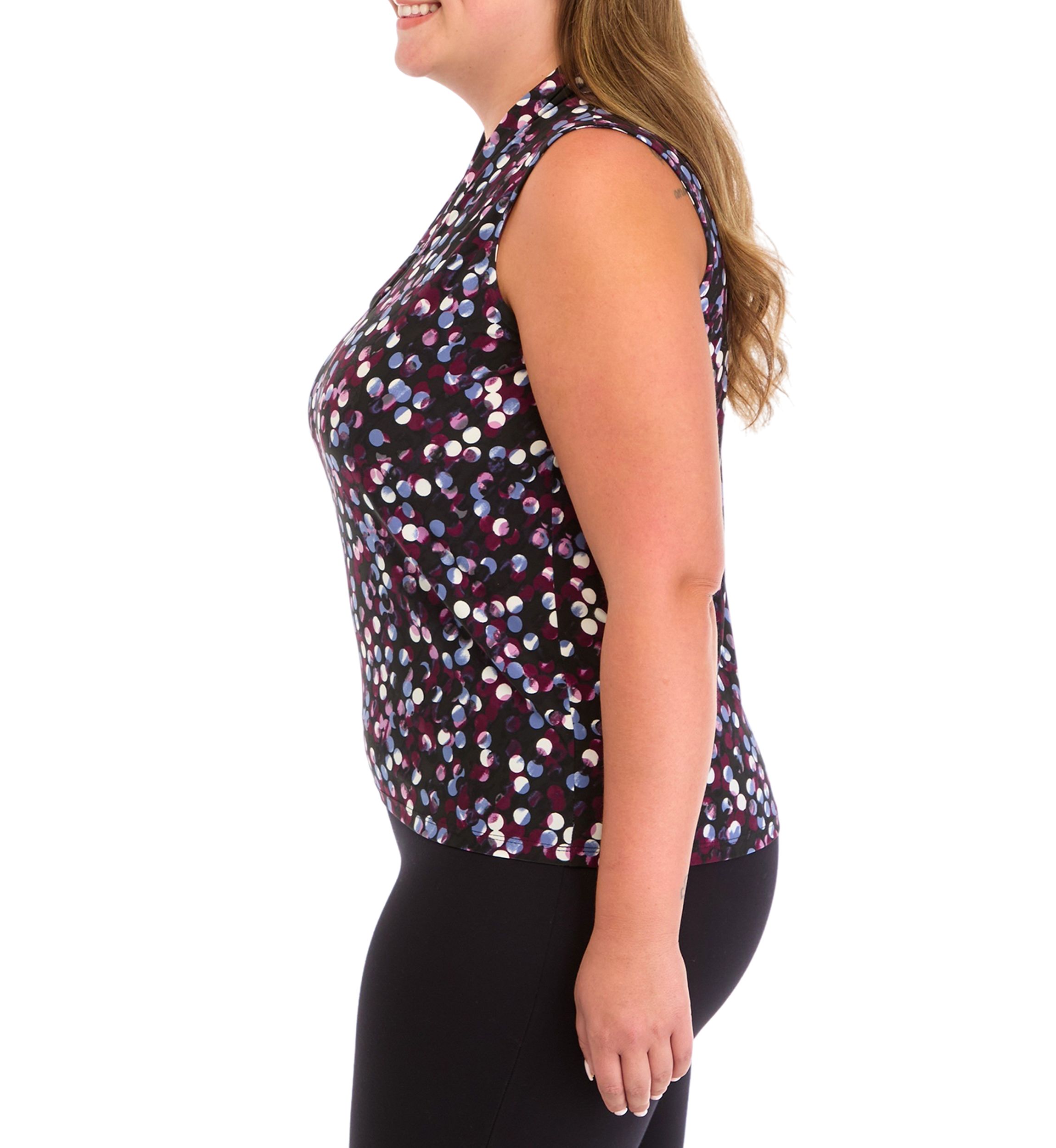 Plus Size Printed Triple Pleat Top