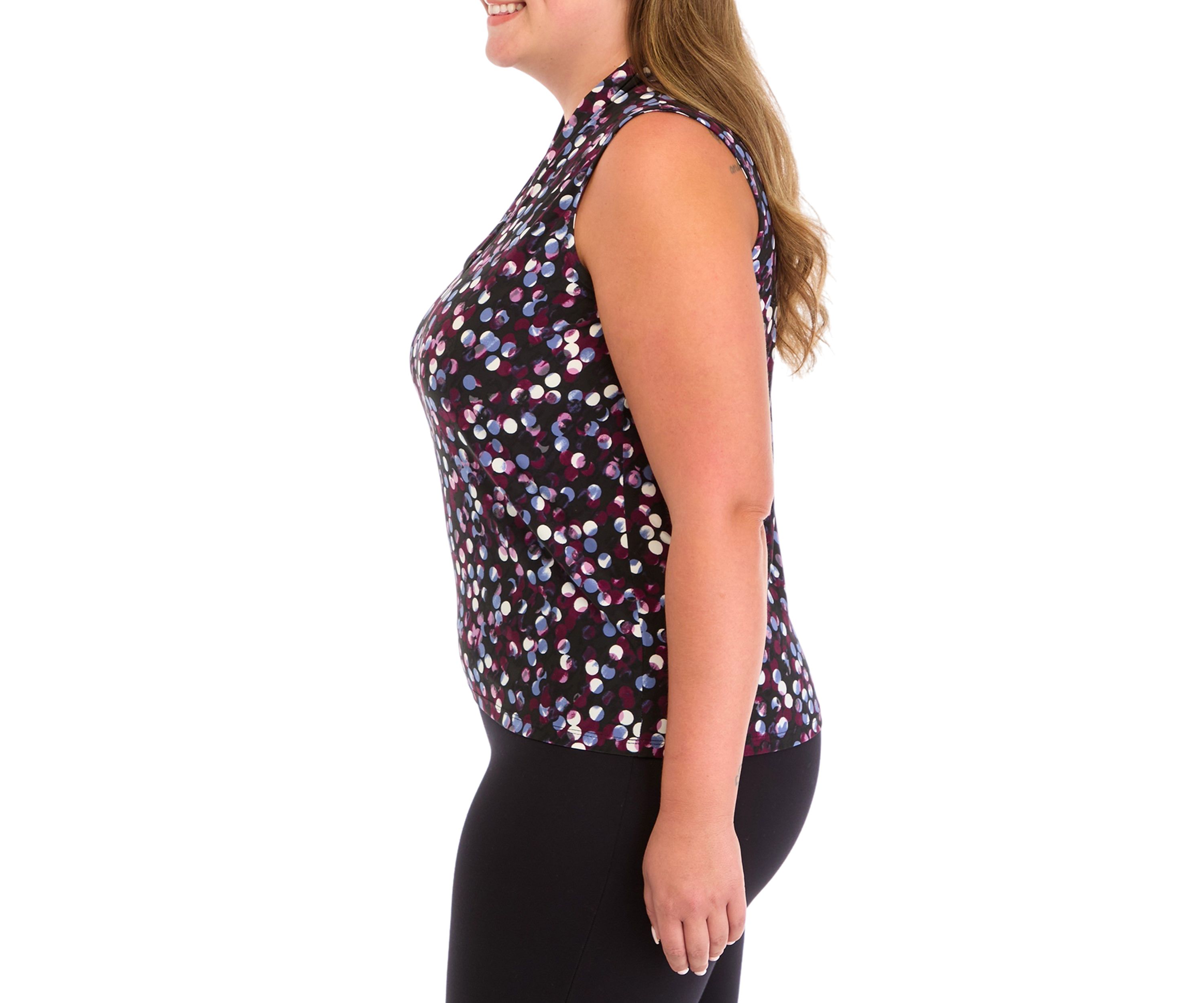 Plus Size Printed Triple Pleat Top