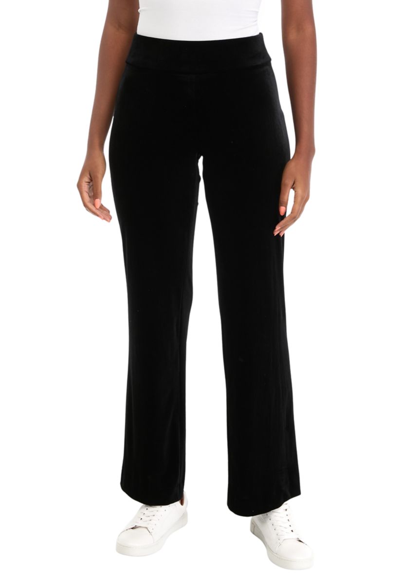 Womens Wide Leg Velour Pants