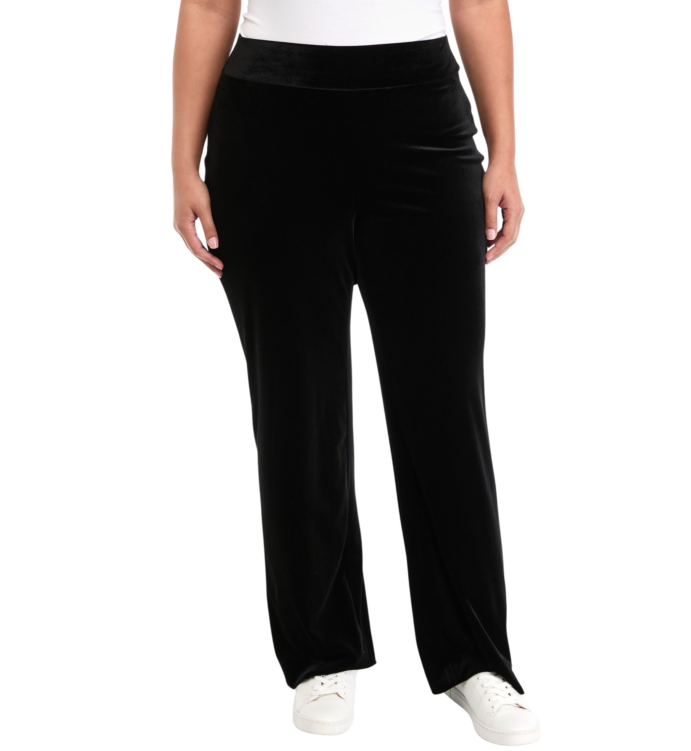 Plus Size Wide Leg Velour Pants 