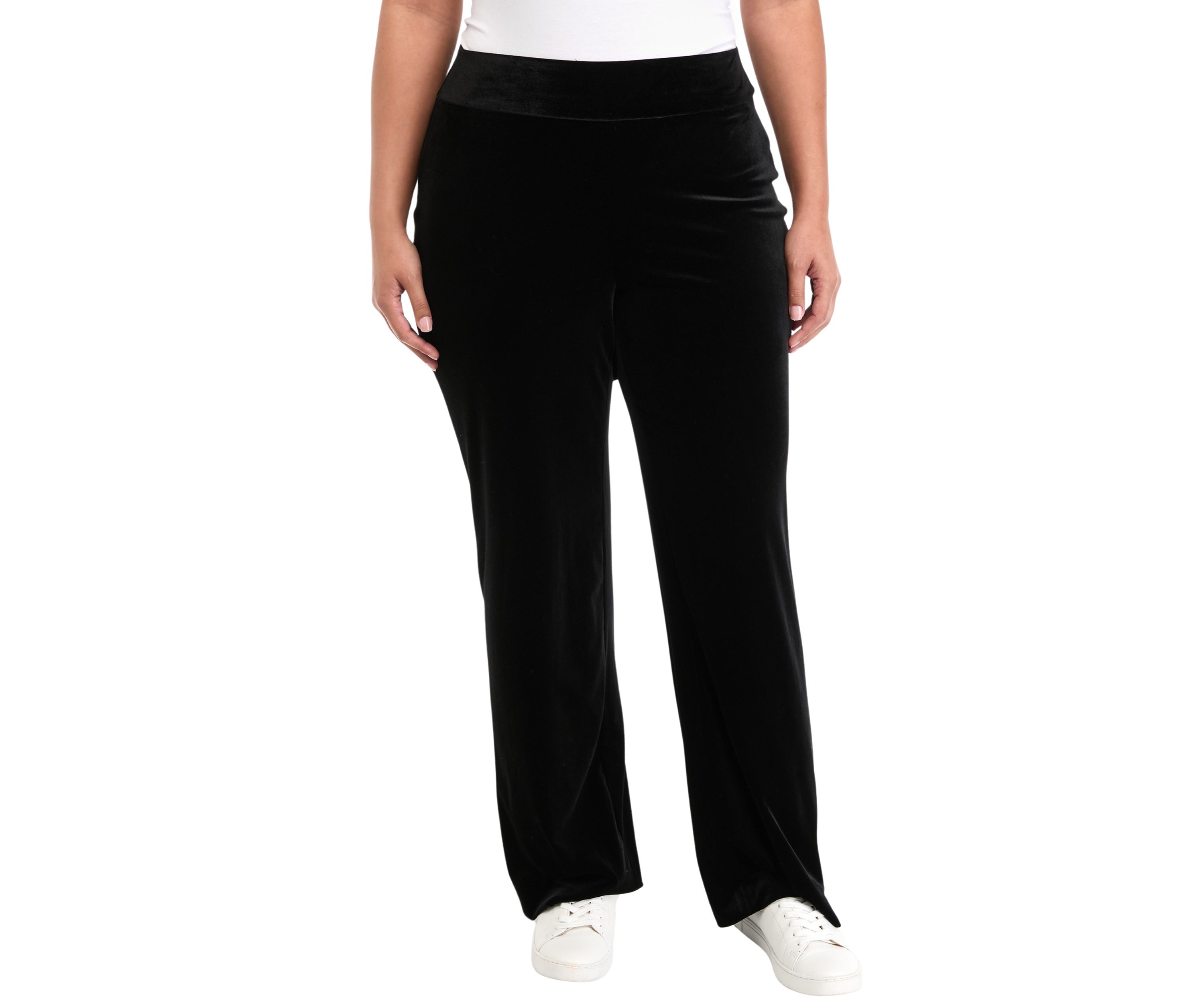 Plus Size Wide Leg Velour Pants 