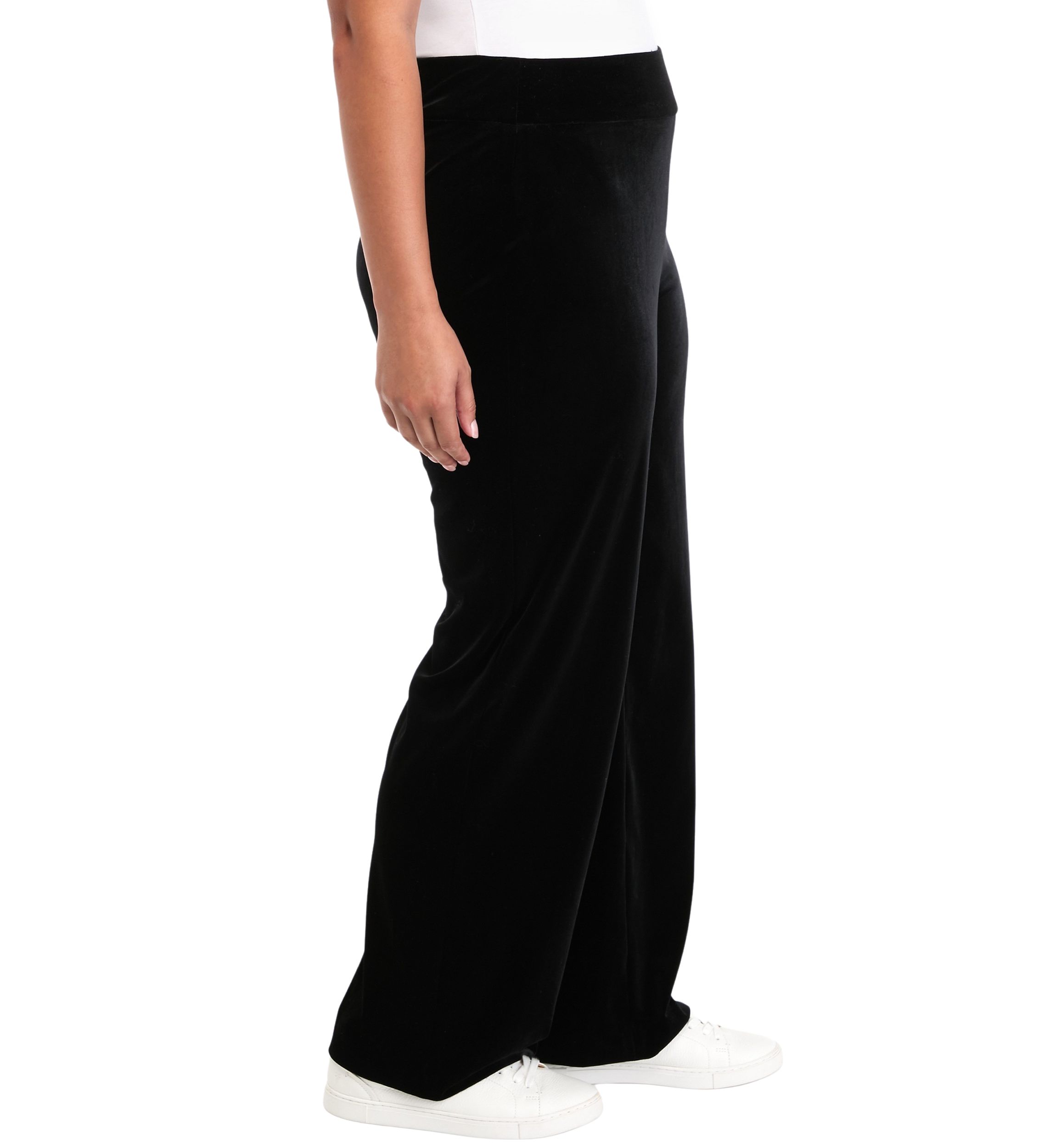 Plus Size Wide Leg Velour Pants 