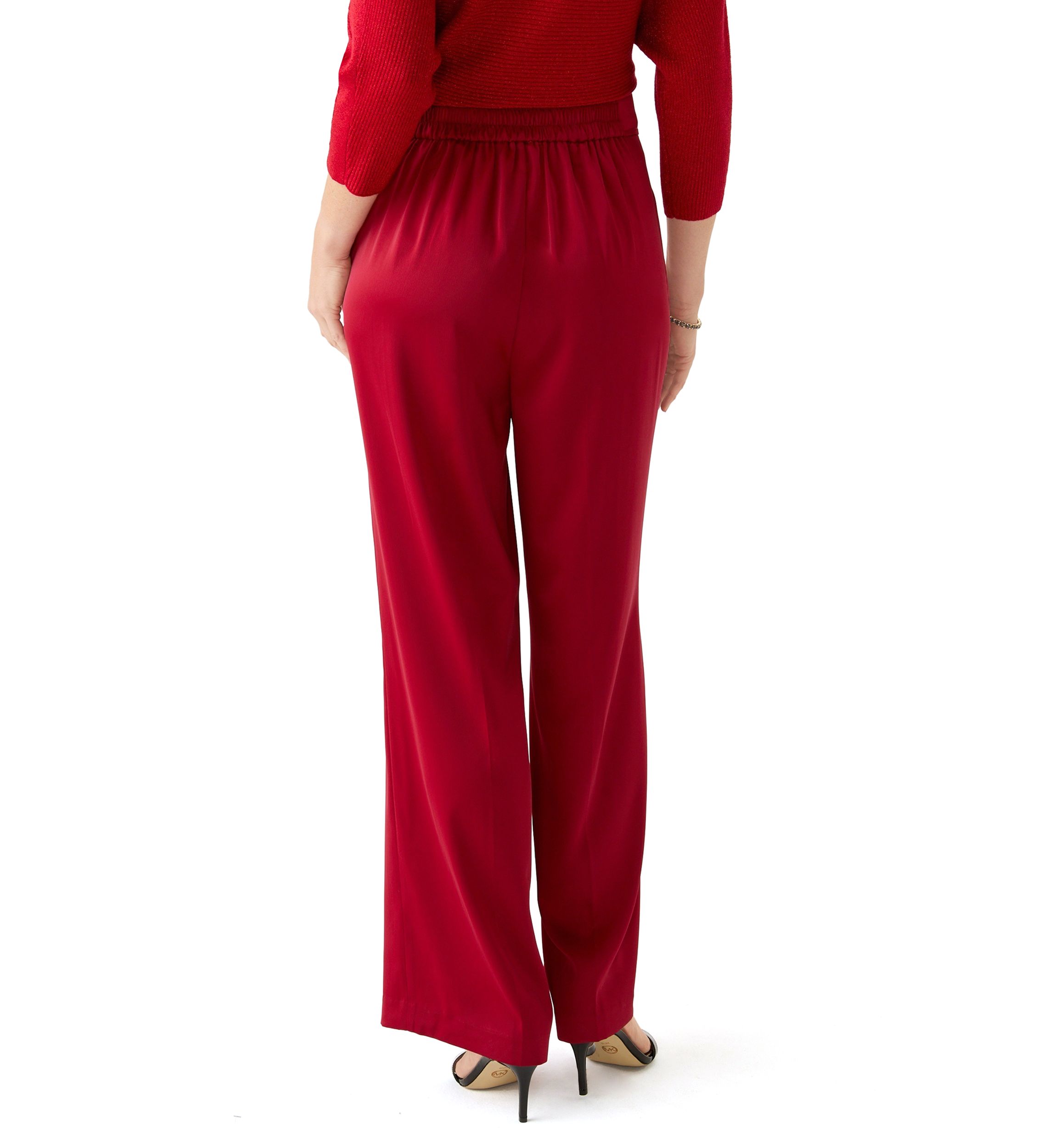 Womens Wide Leg Satin Trousers
