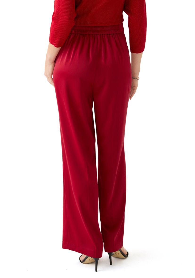 Womens Wide Leg Satin Trousers