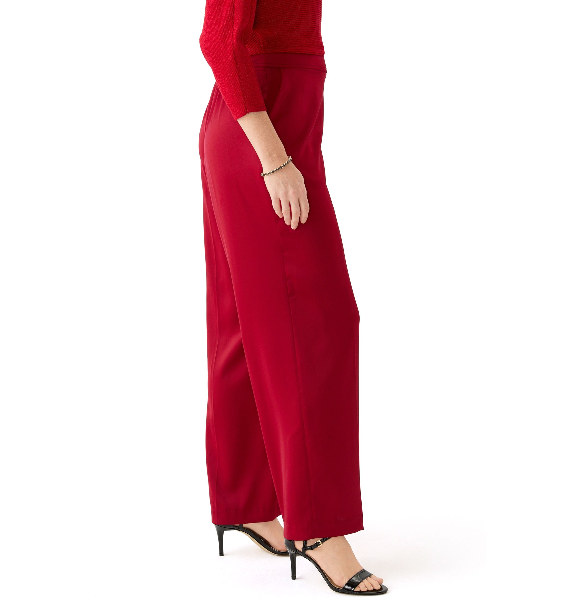 Womens Wide Leg Satin Trousers