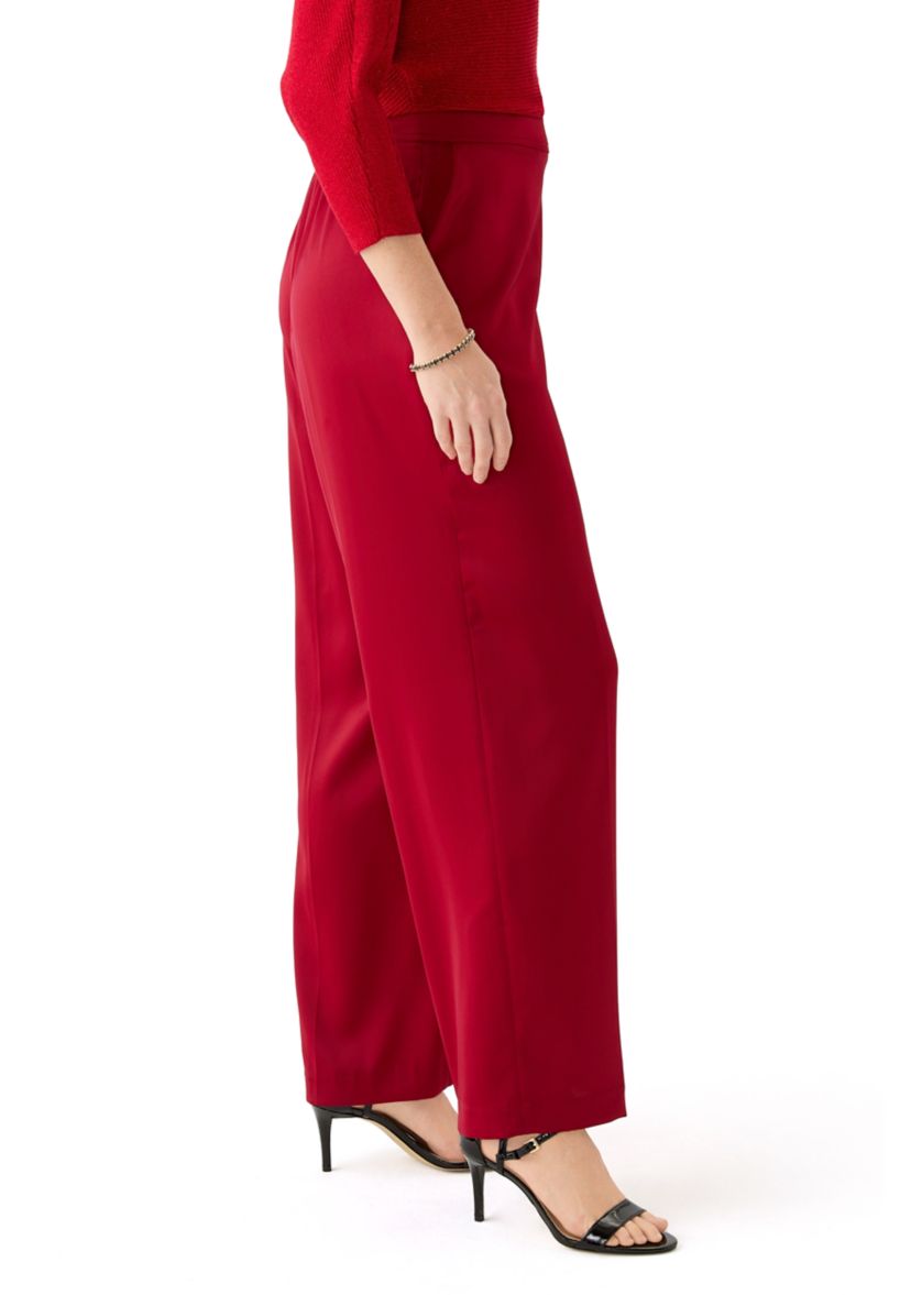 Womens Wide Leg Satin Trousers