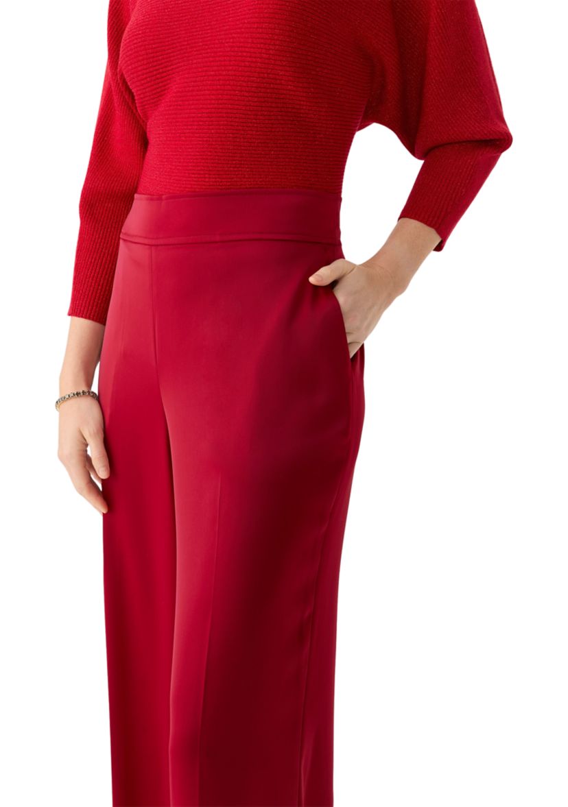 Womens Wide Leg Satin Trousers