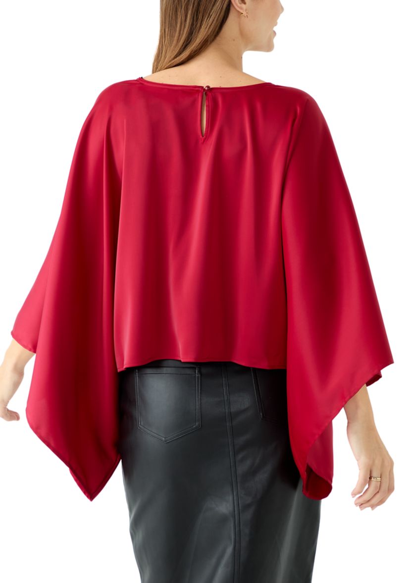 Womens Long Dolman Cape Sleeve Blouse