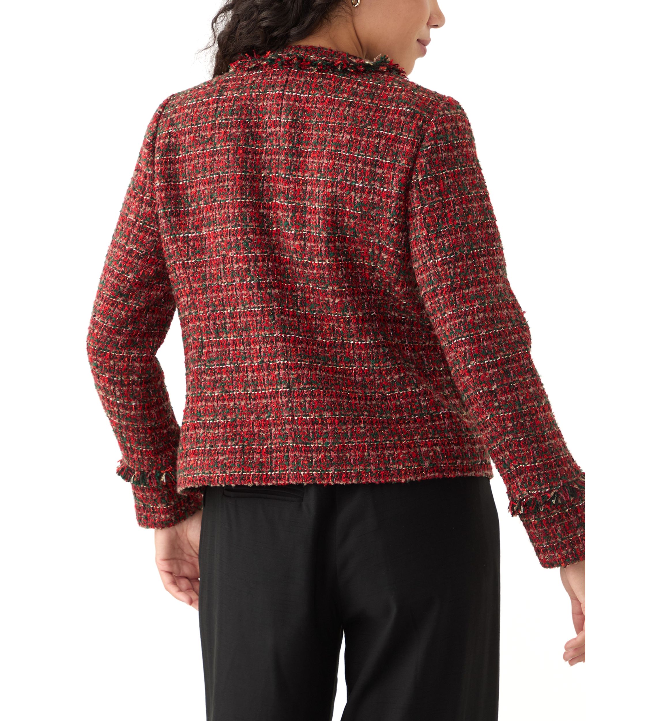 Petite Tweed Kissing Front Blazer