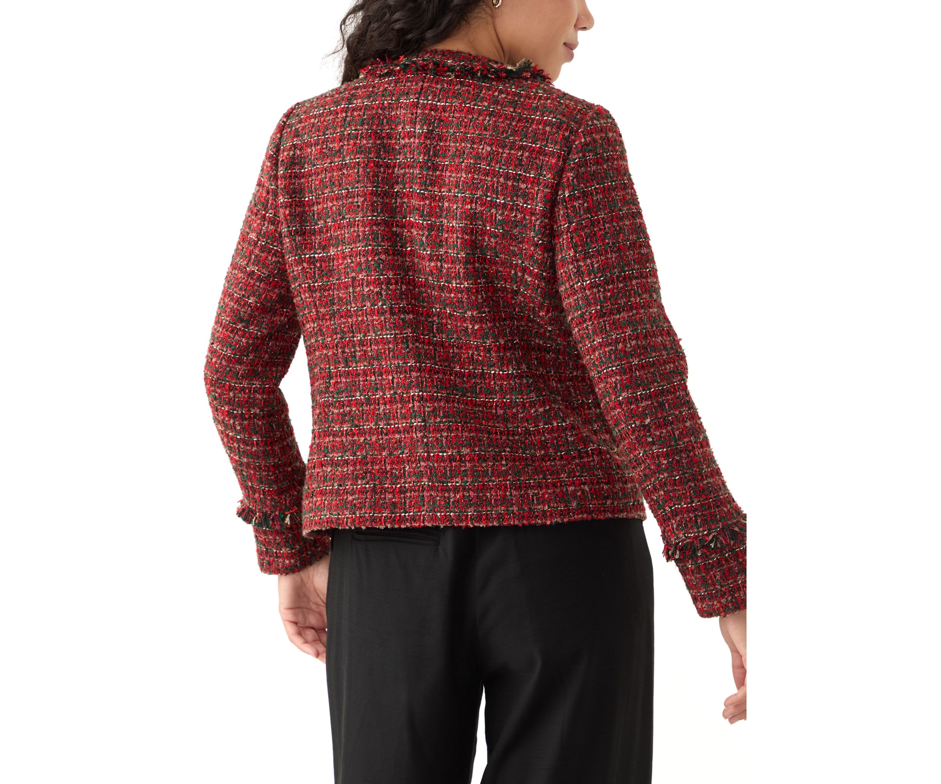 Petite Tweed Kissing Front Blazer