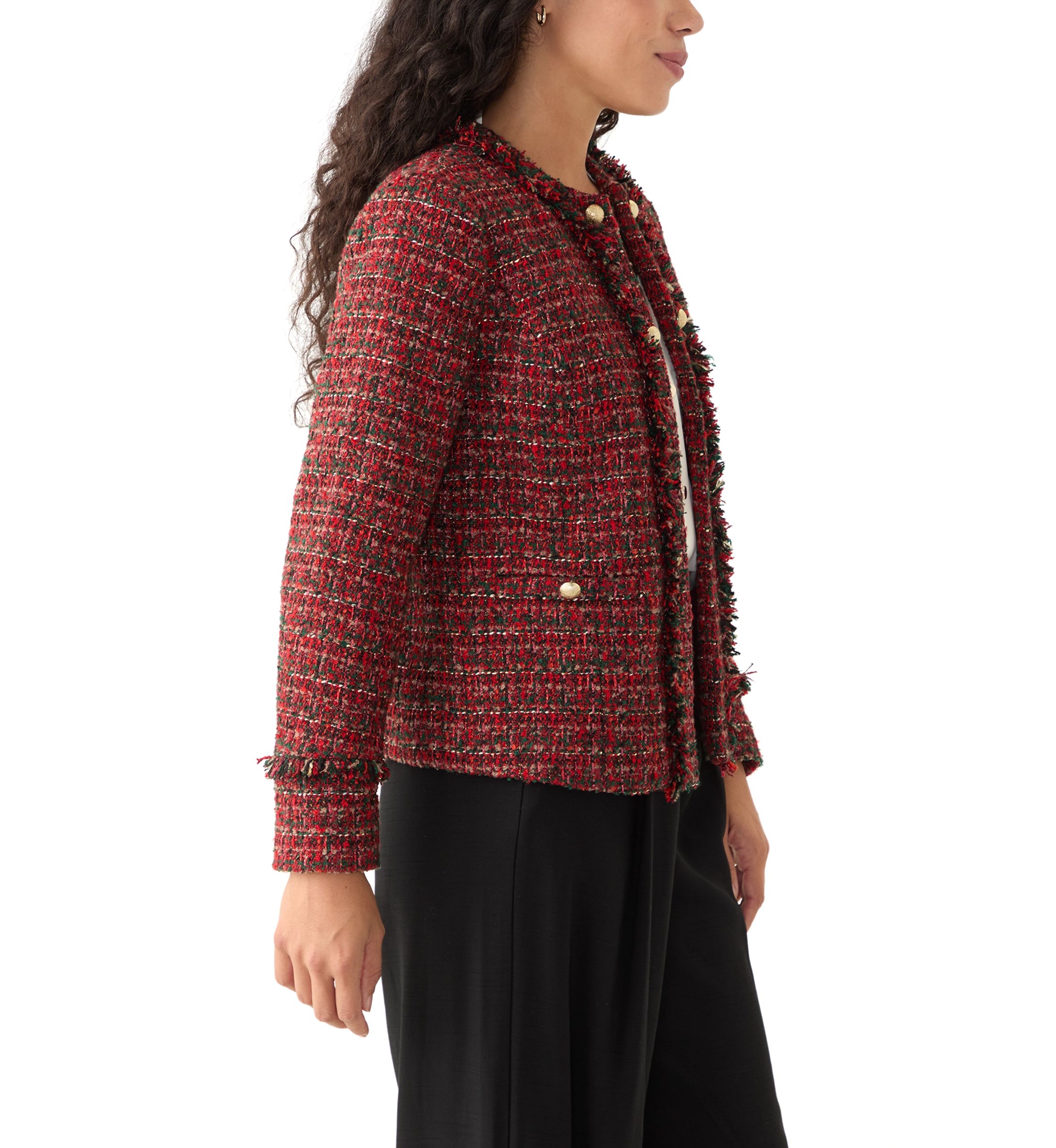 Petite Tweed Kissing Front Blazer