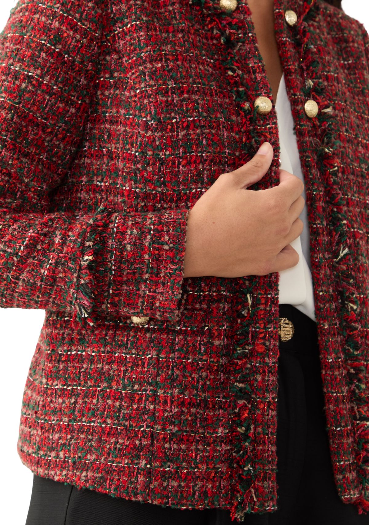 Petite Tweed Kissing Front Blazer