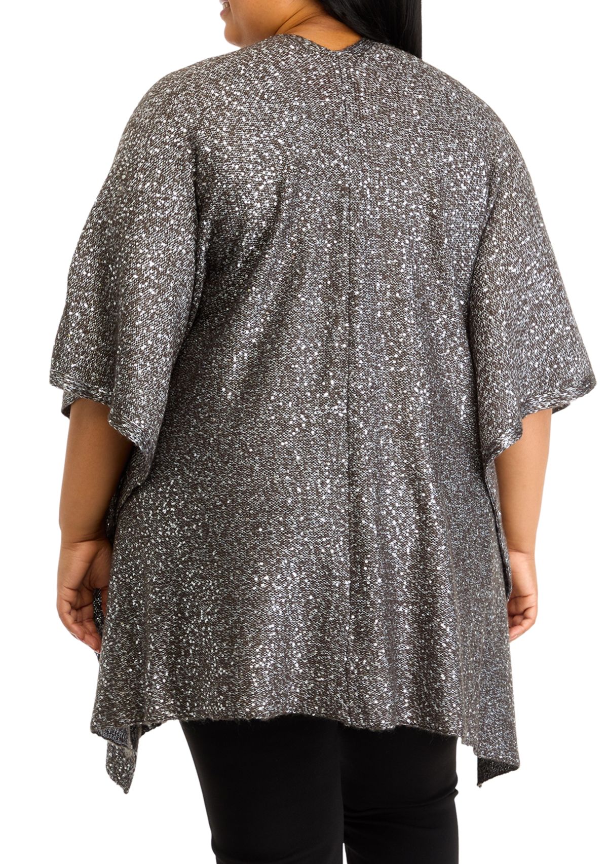 Plus Size Sequin Knit Cape