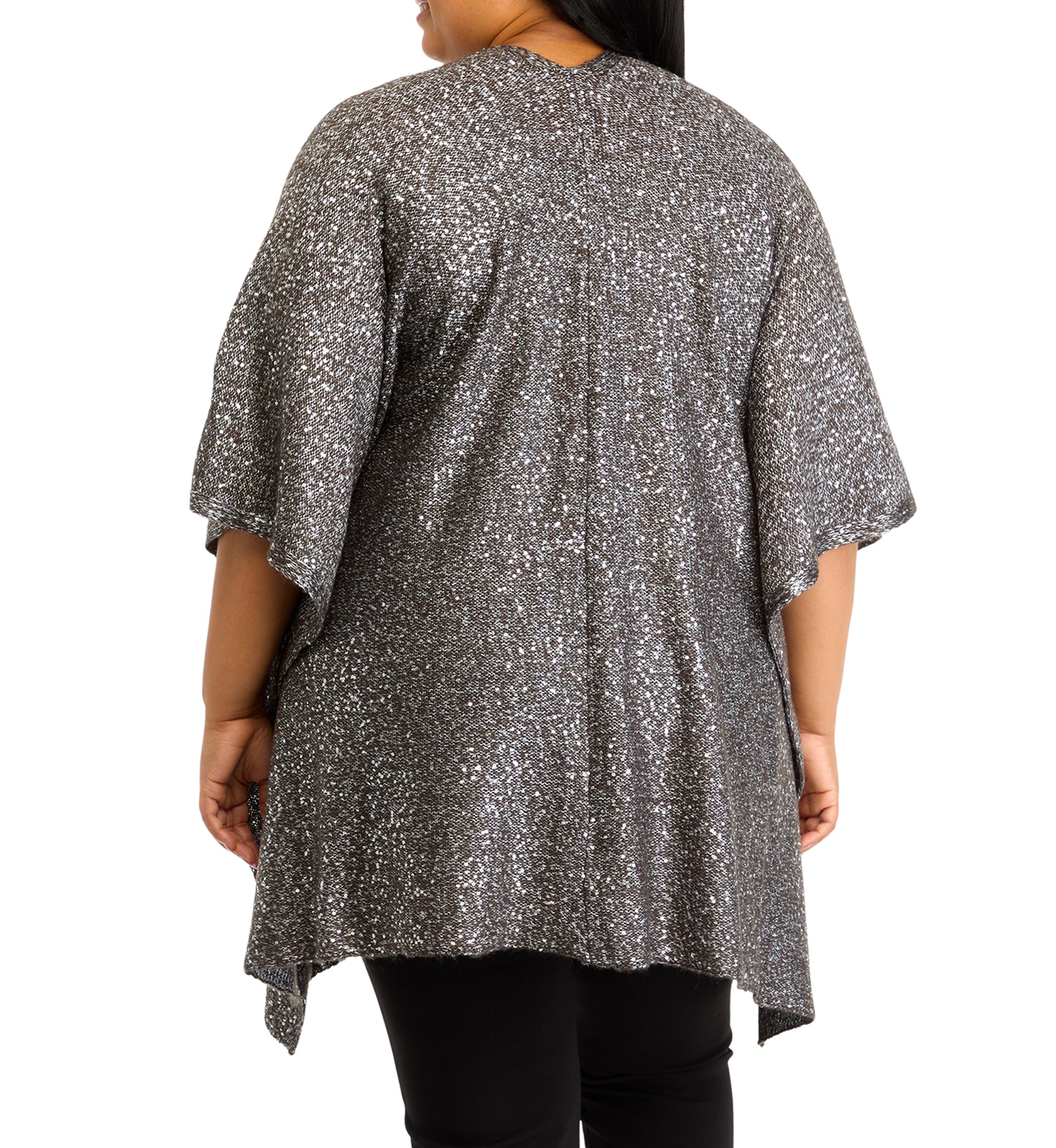 Plus Size Sequin Knit Cape