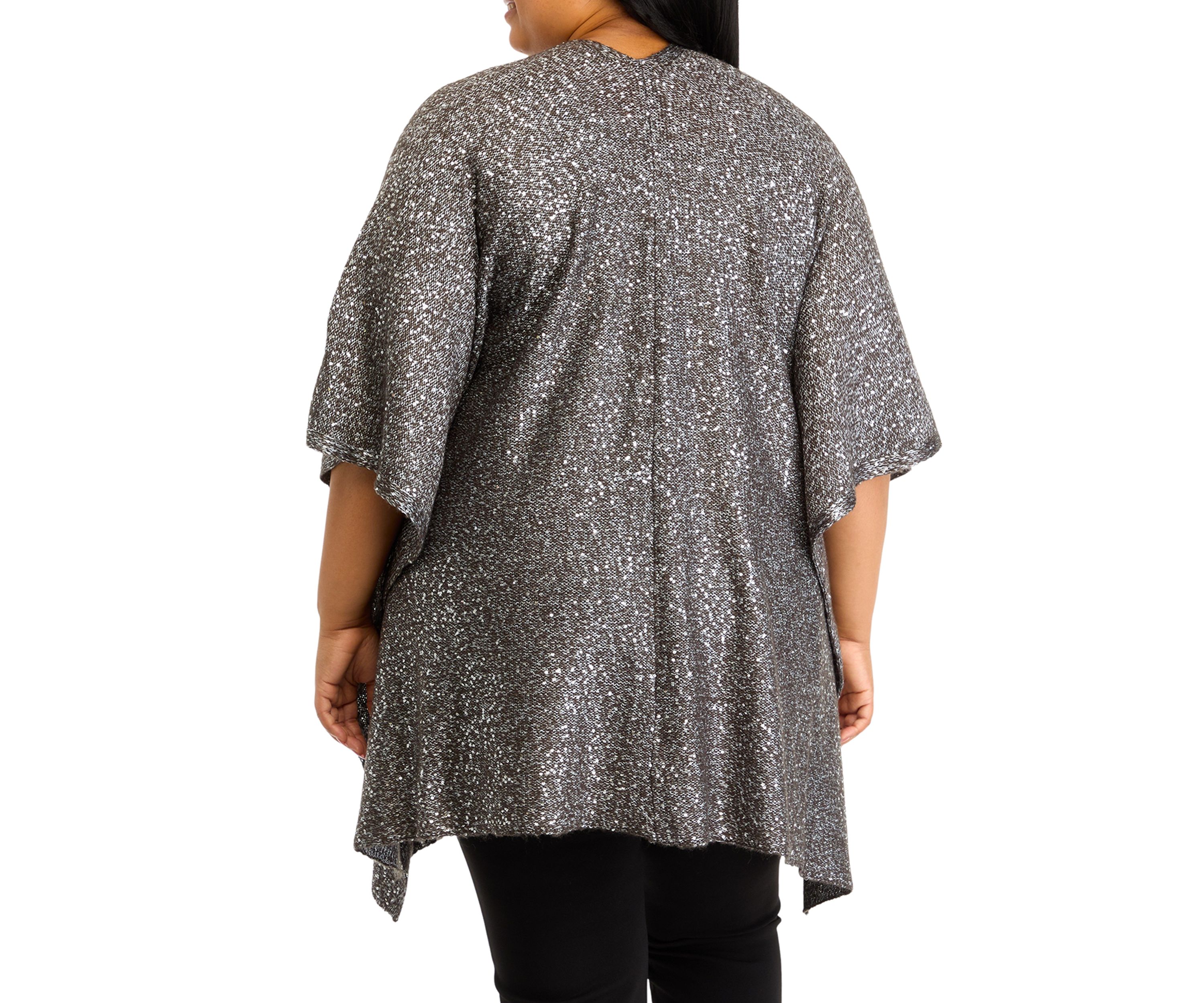 Plus Size Sequin Knit Cape