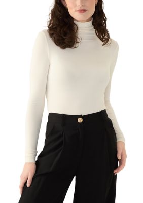 Anne Klein Women's Block Long Sleeve Turtle Neck Top Black Size XX-Large