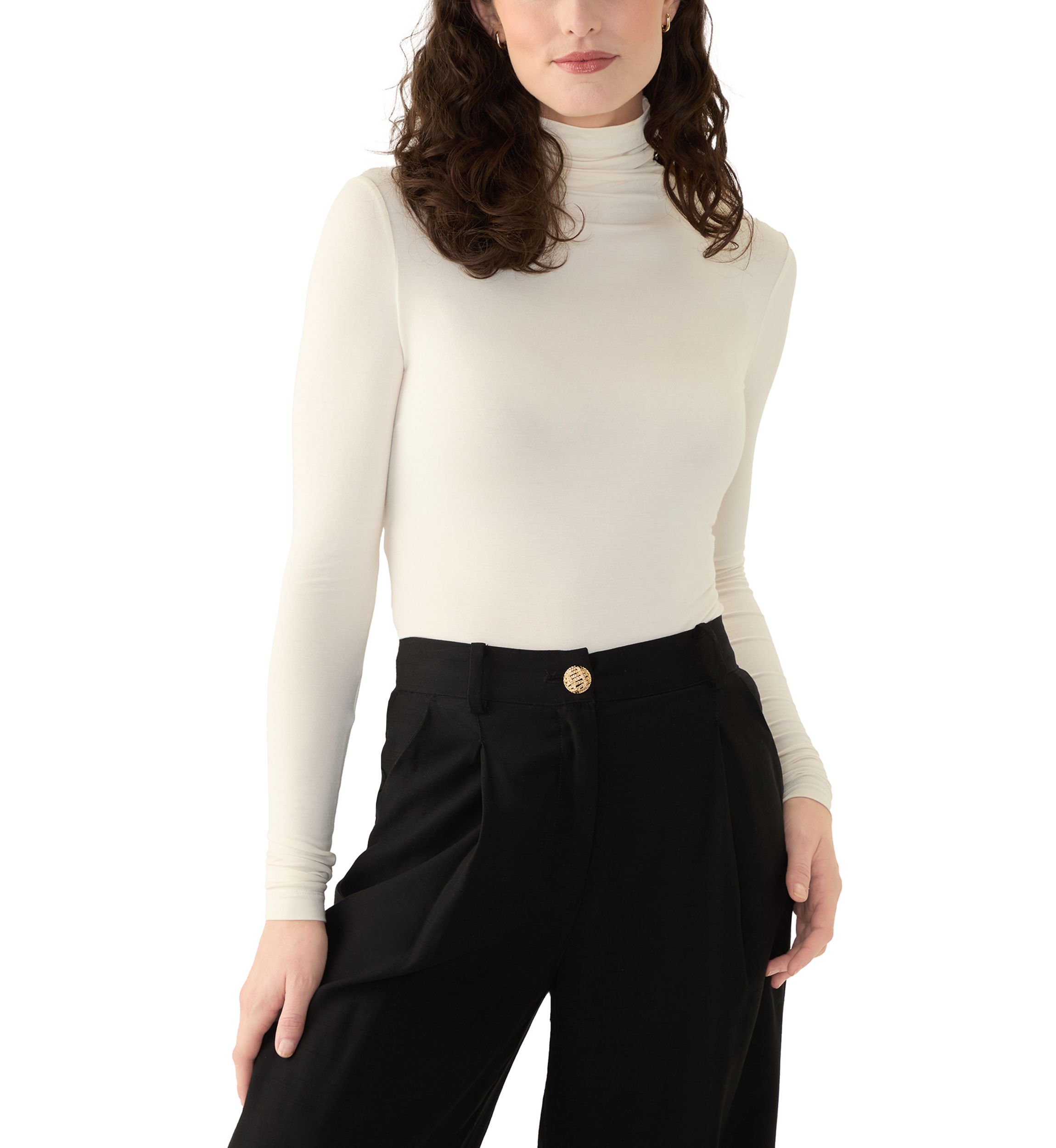 Womens Long Sleeve Seamless Turtleneck Sweater 