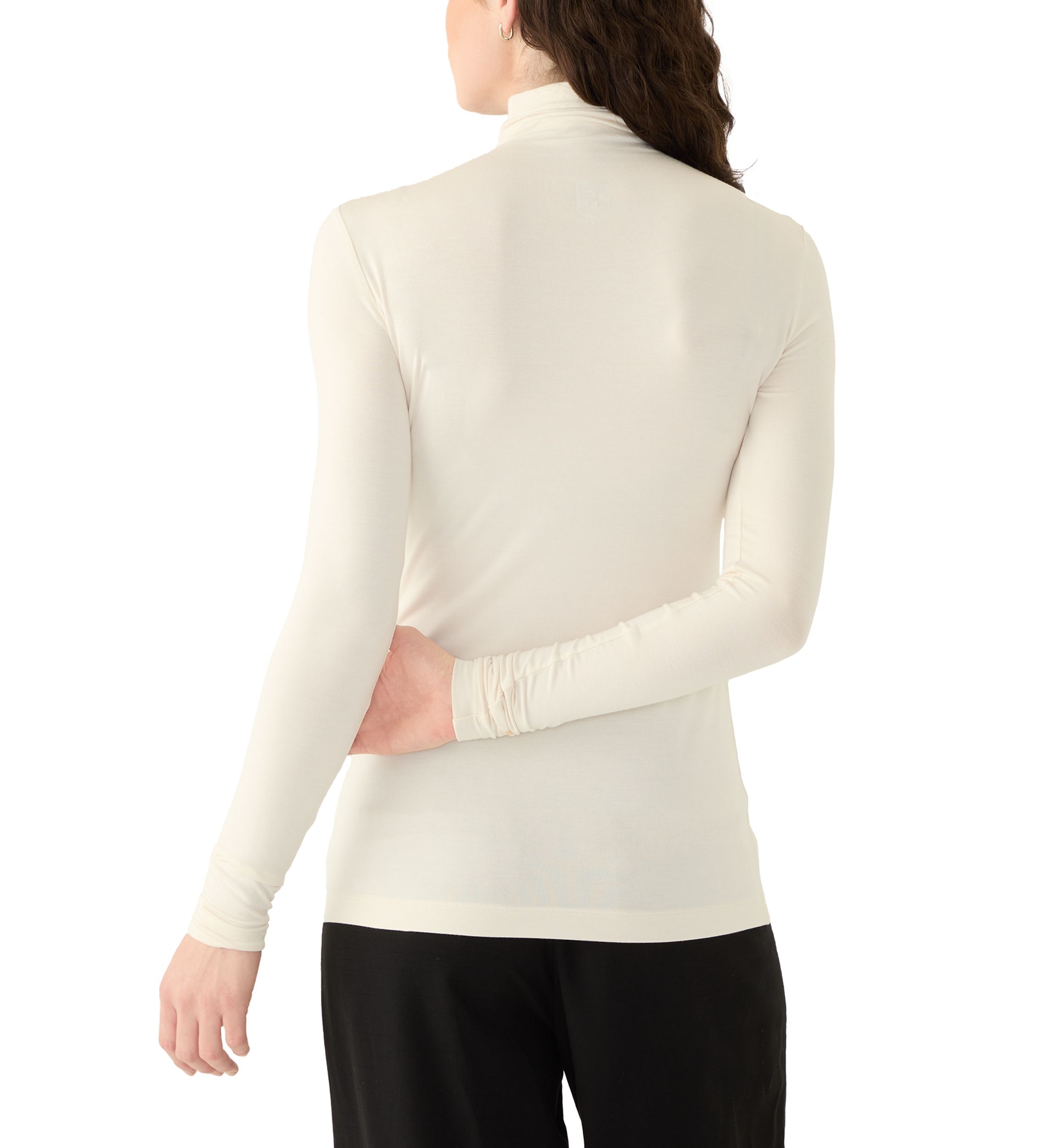 Womens Long Sleeve Seamless Turtleneck Sweater 