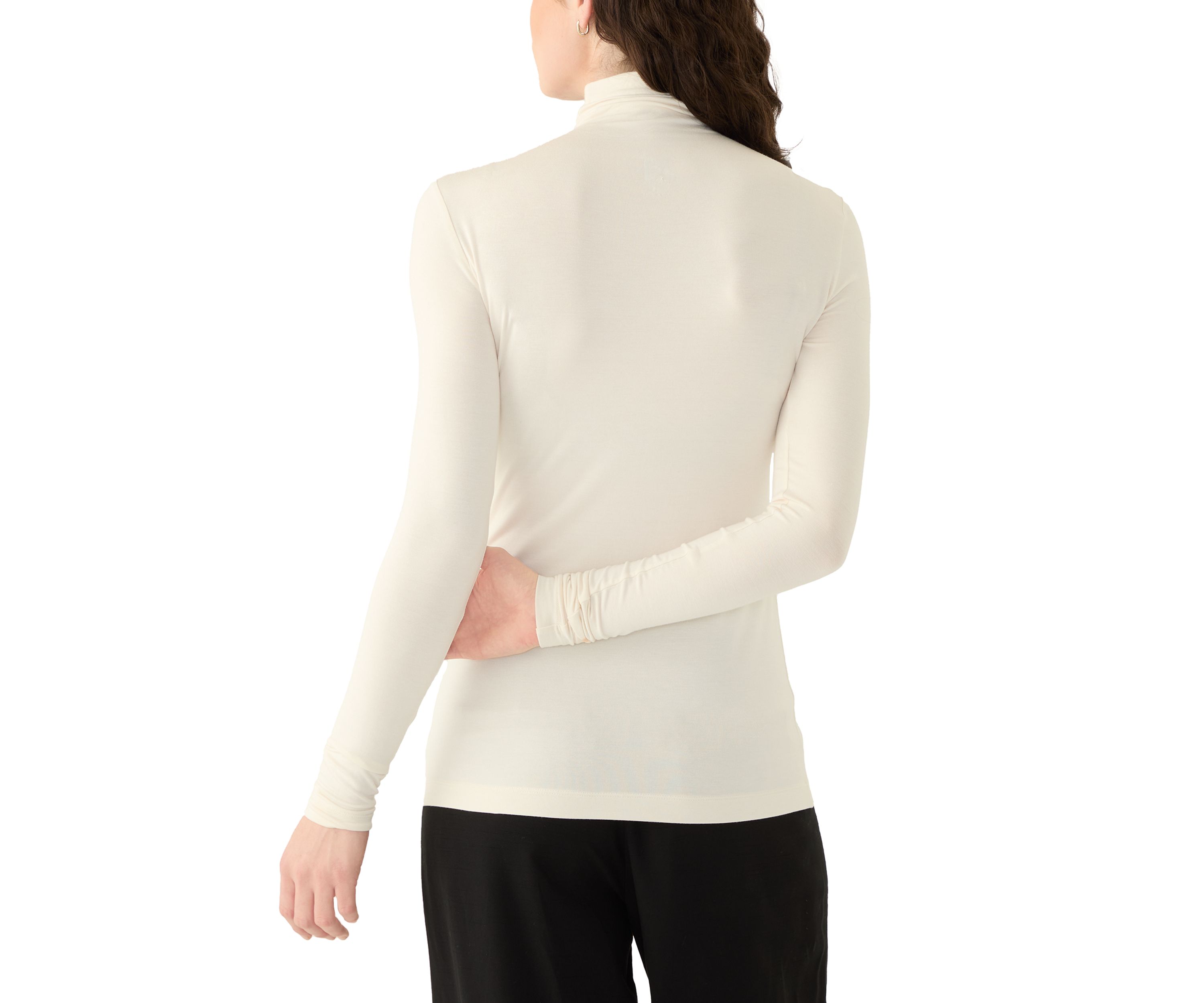 Womens Long Sleeve Seamless Turtleneck Sweater 