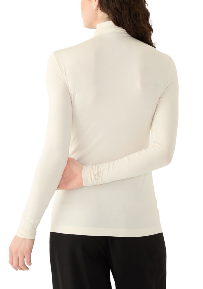 Womens Long Sleeve Seamless Turtleneck Sweater 