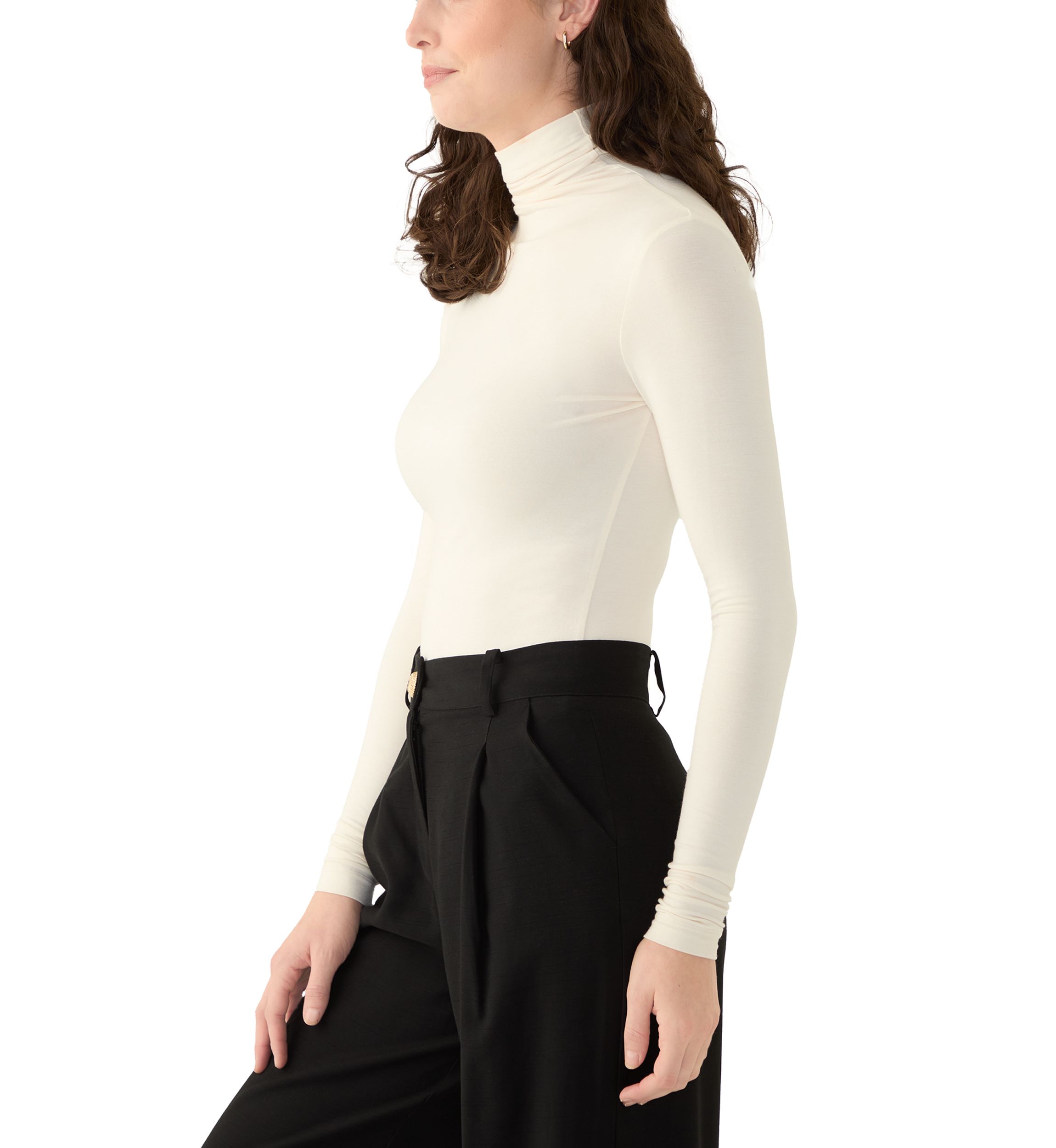 Womens Long Sleeve Seamless Turtleneck Sweater 