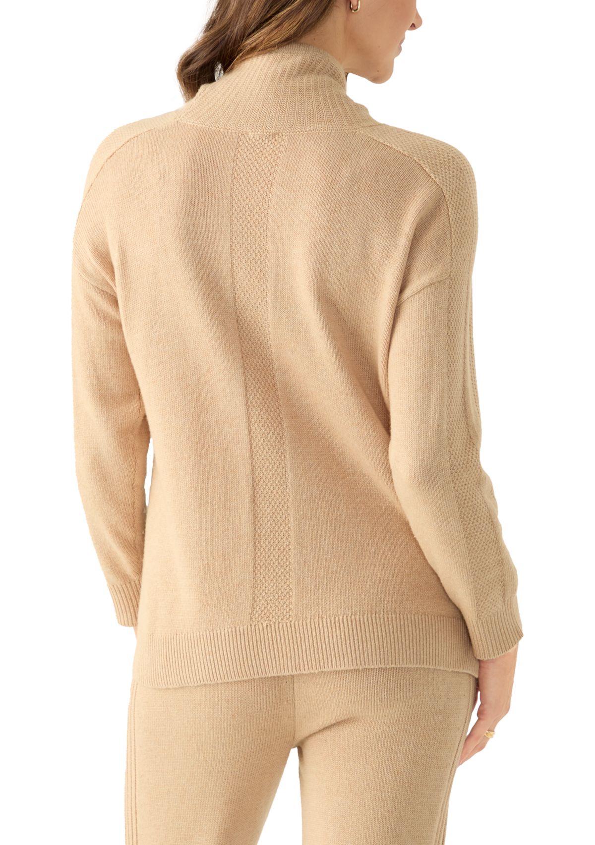 Petite Mock Neck Sweatshirt with Drawstring 