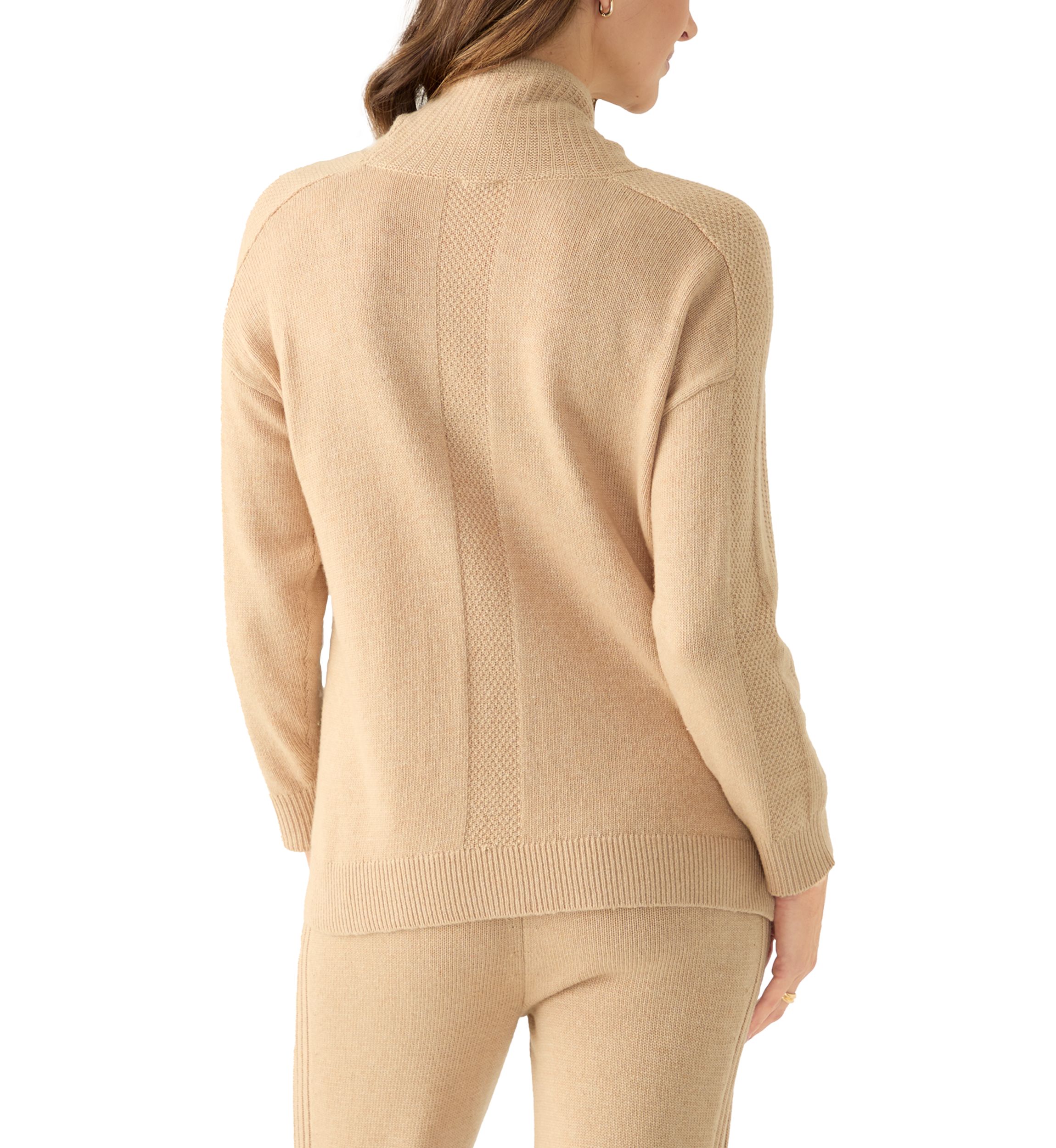 Petite Mock Neck Sweatshirt with Drawstring 